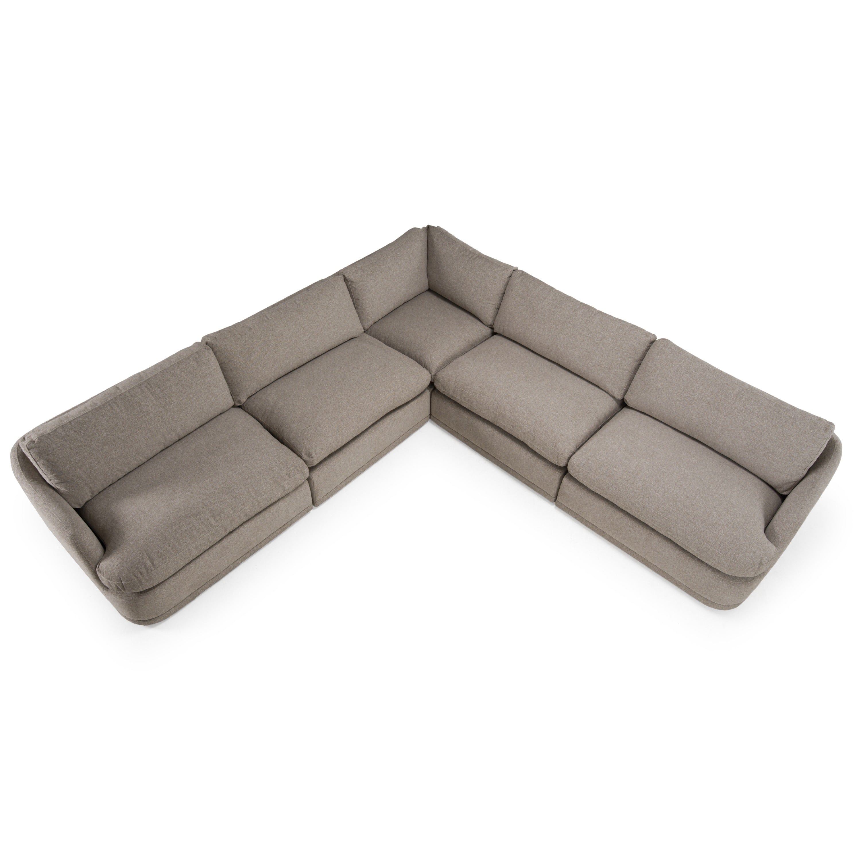 Chantry Modern Sand Fabric Sectional Sofa