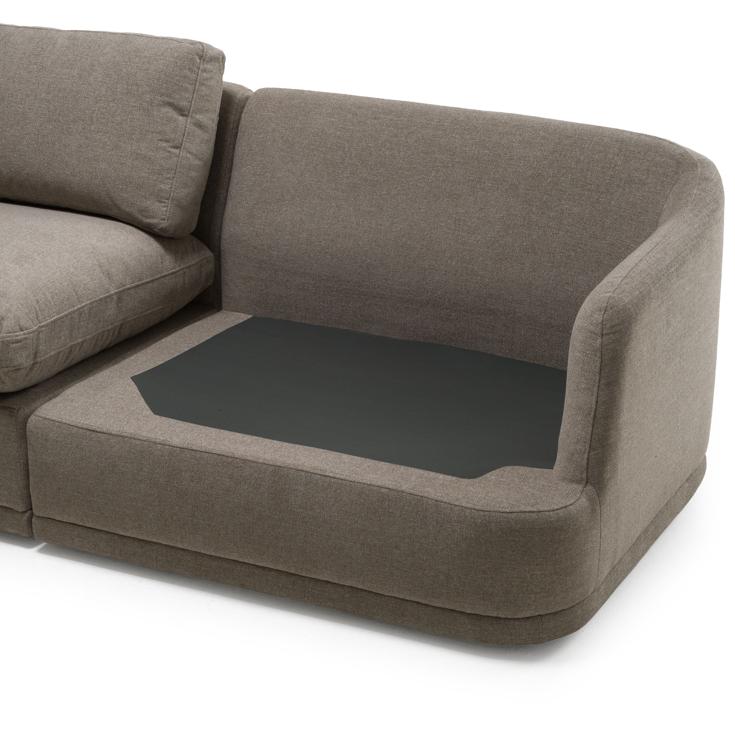 Chantry Modern Sand Fabric Sectional Sofa