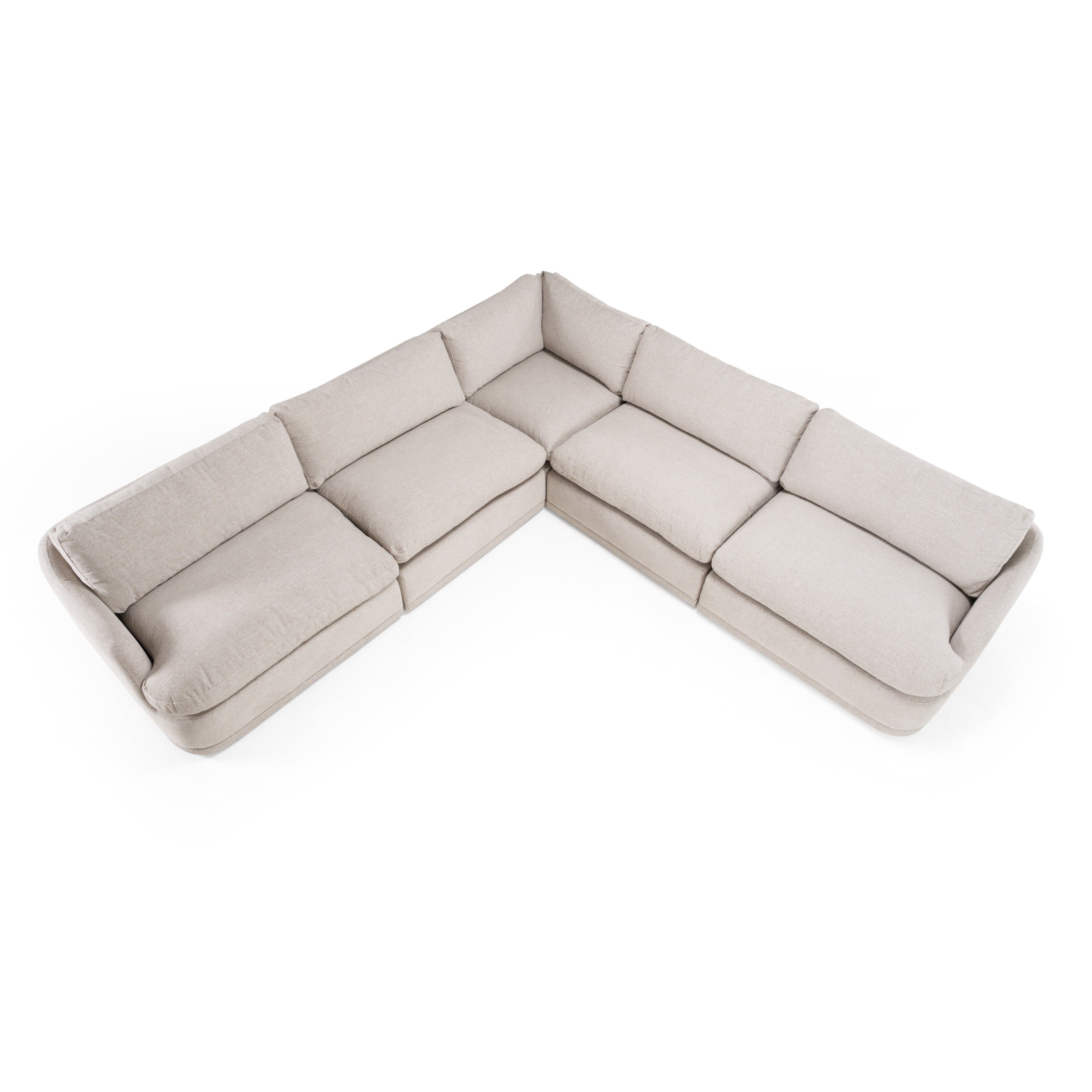 Divani Casa Chantry Modern Fabric Sectional Sofa