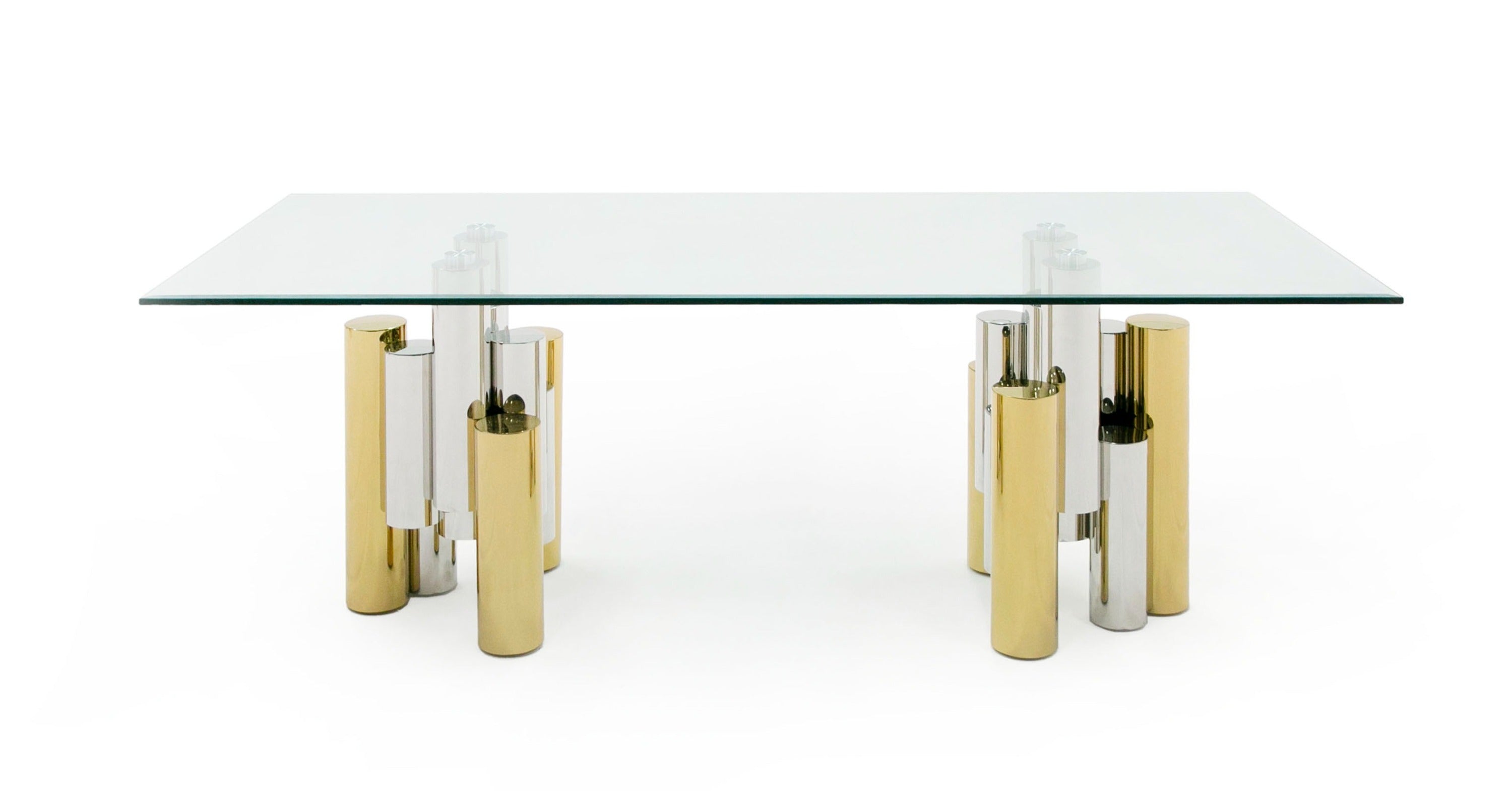 Modrest Chariot - Modern Glass and Mix Rectangular Dining Table-Dining Table-VIG-Wall2Wall Furnishings