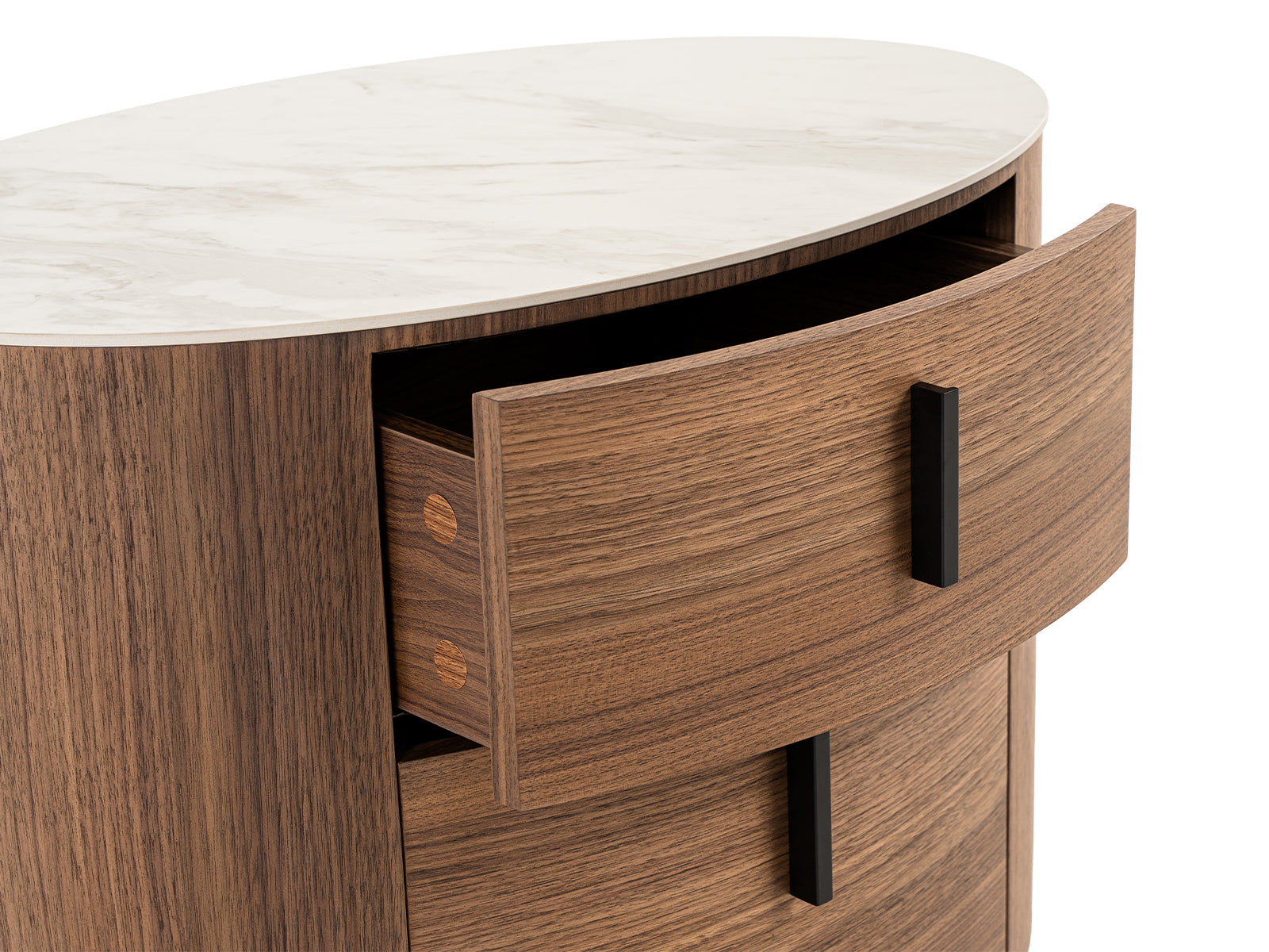 Chelton - Contemporary Ceramic and Oval Nightstand