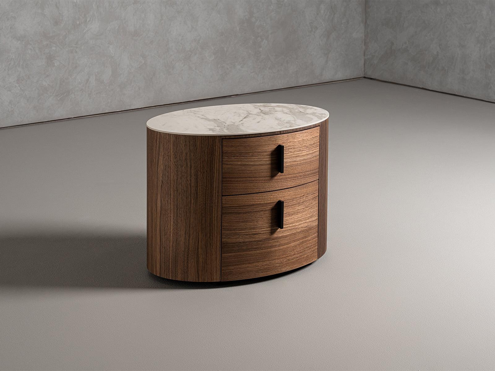 Modrest Chelton Contemporary Ceramic Oval Nightstand