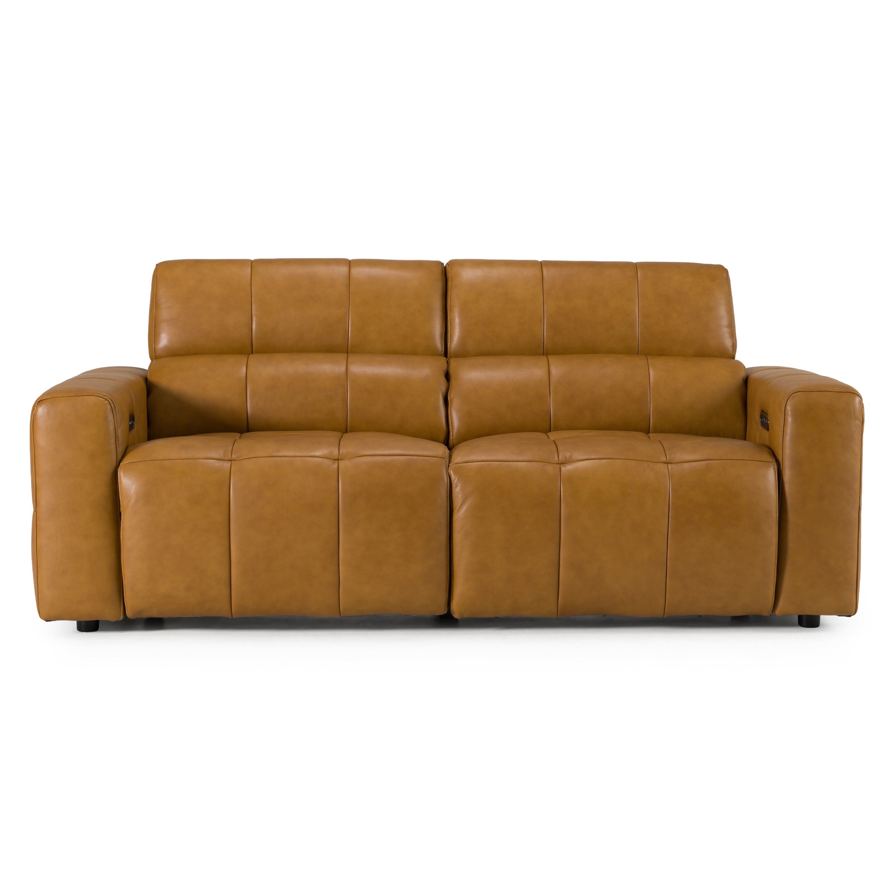 Chevak Modern Leather Sofa w/ 2 Recliners