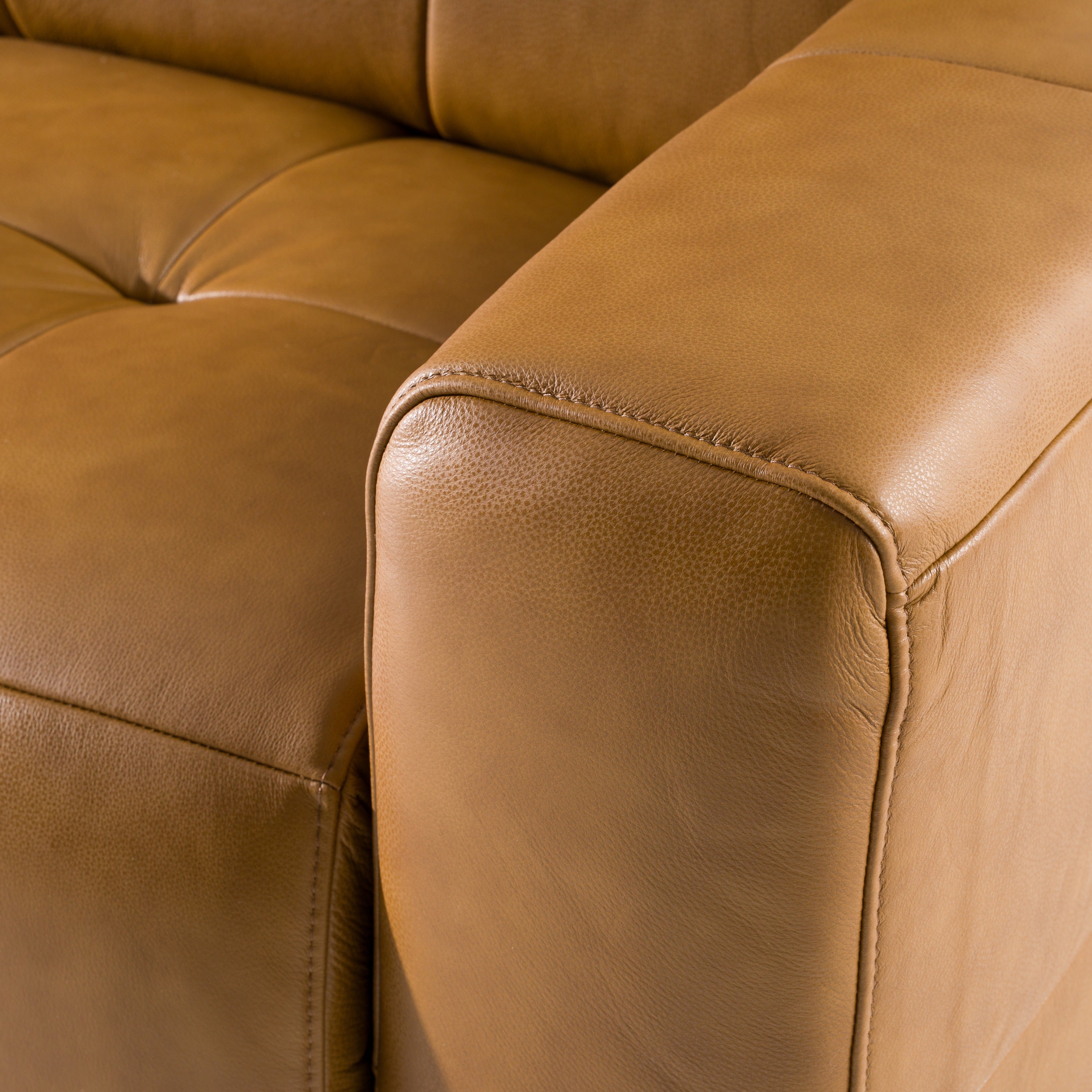 Chevak Modern Leather Sofa w/ 2 Recliners