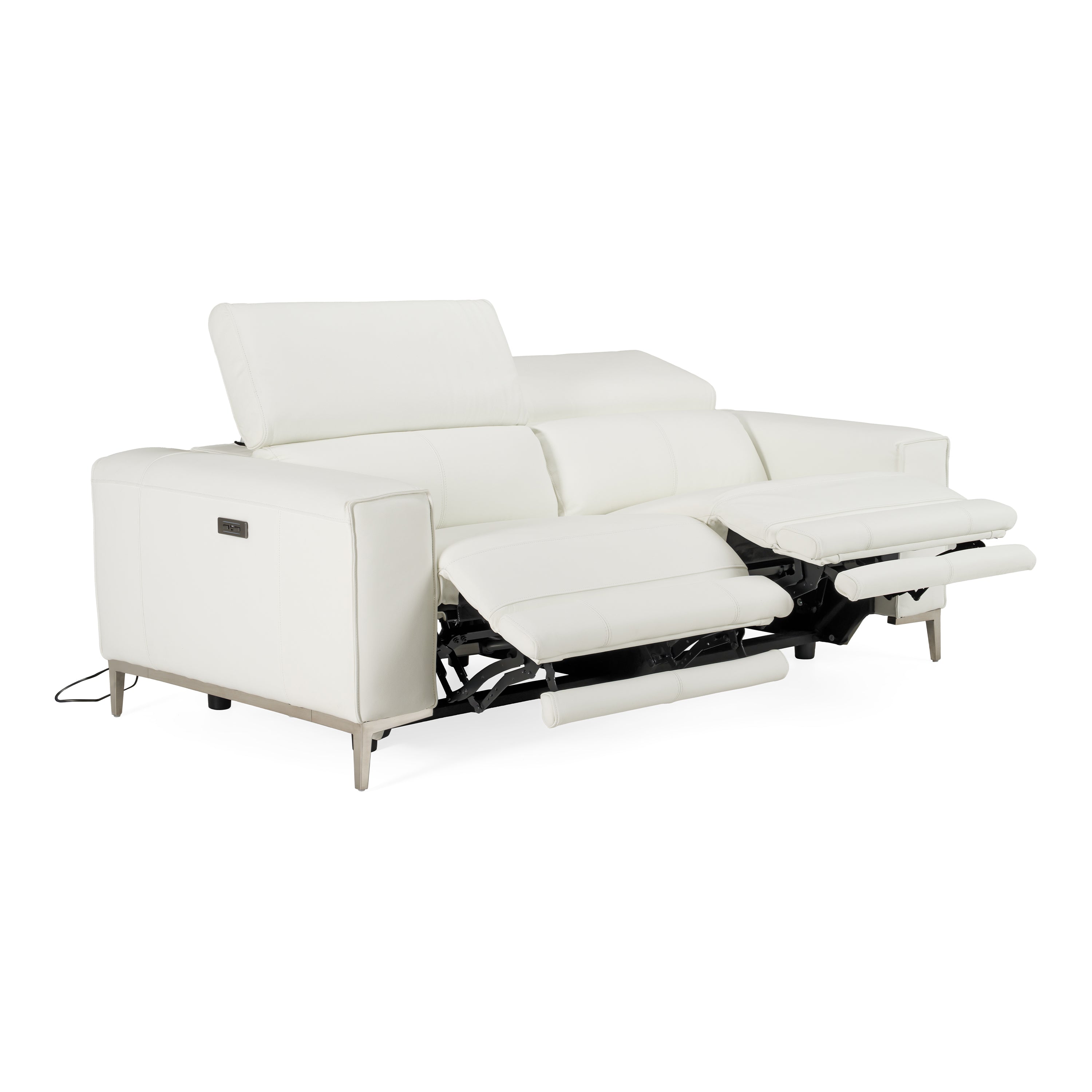 Chignik Modern Leather Sofa w/ 2 Recliners