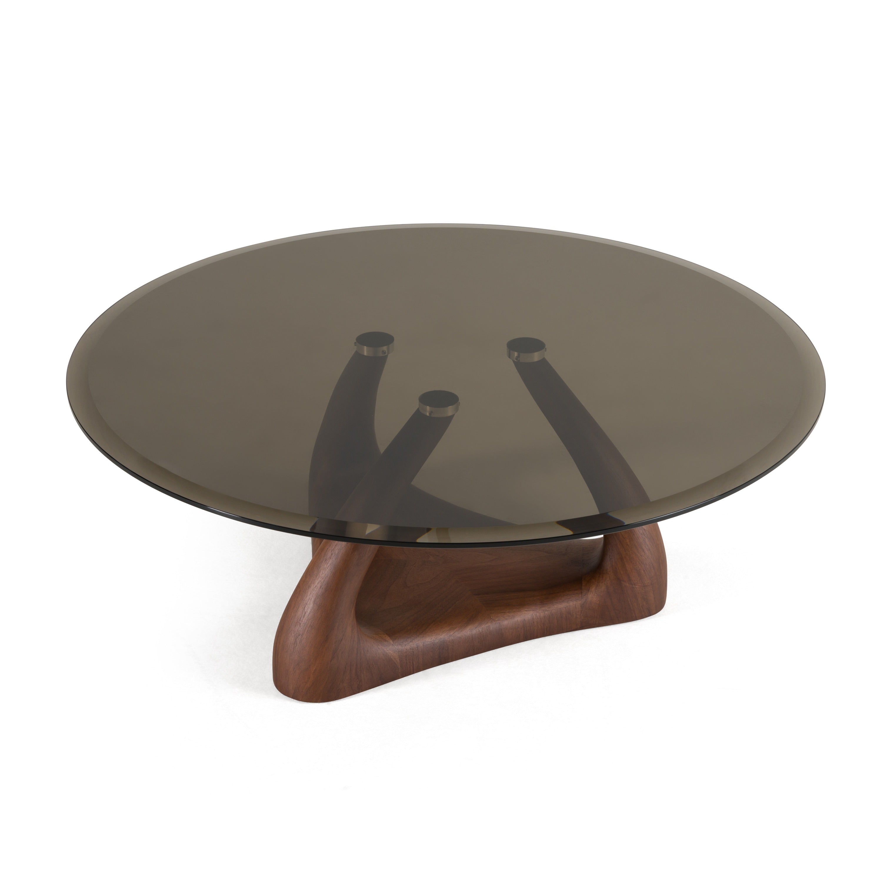 Modrest Christy MidCentury Modern Glass Round Coffee Table
