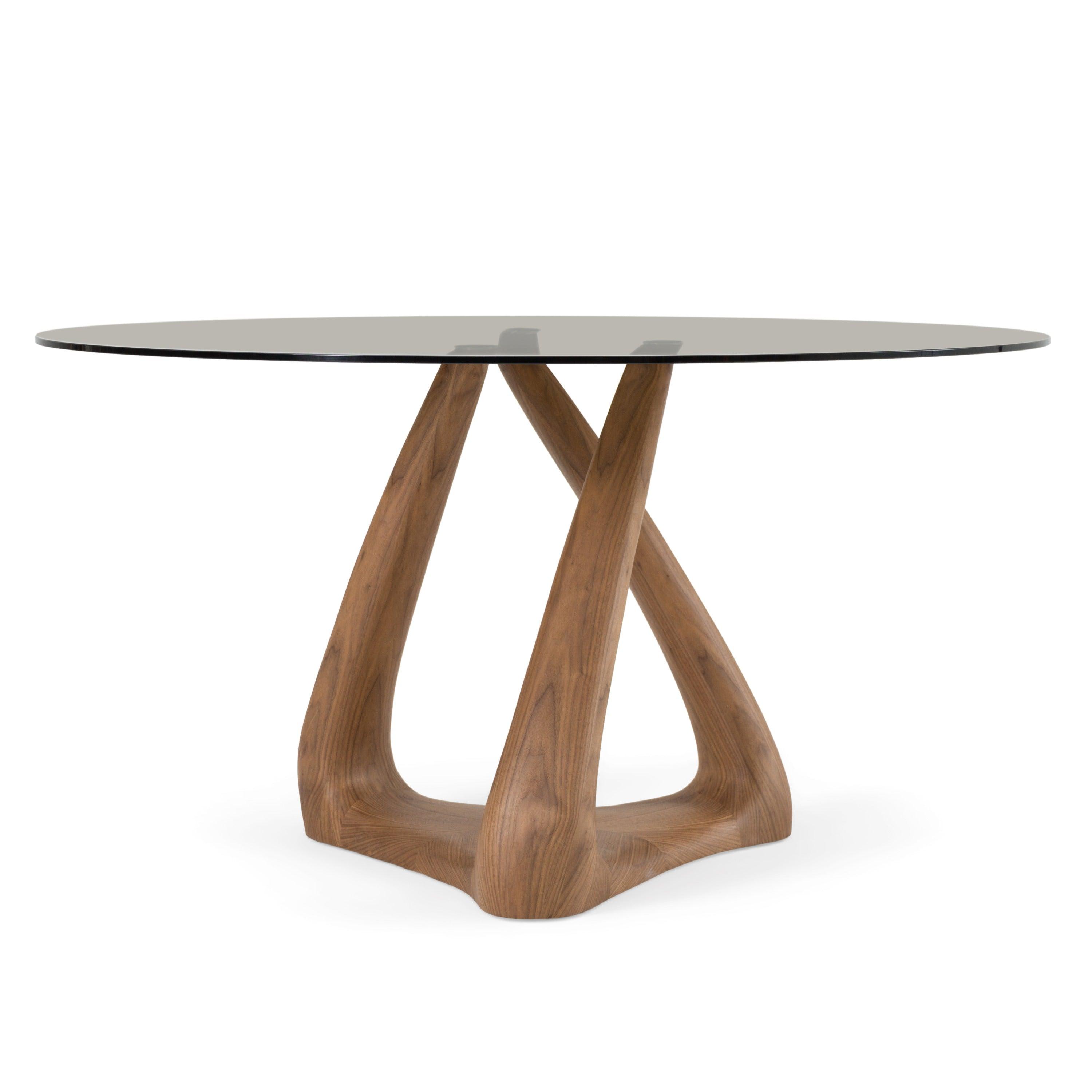 Modrest Christy Mid Century Modern Glass Round Dining Table