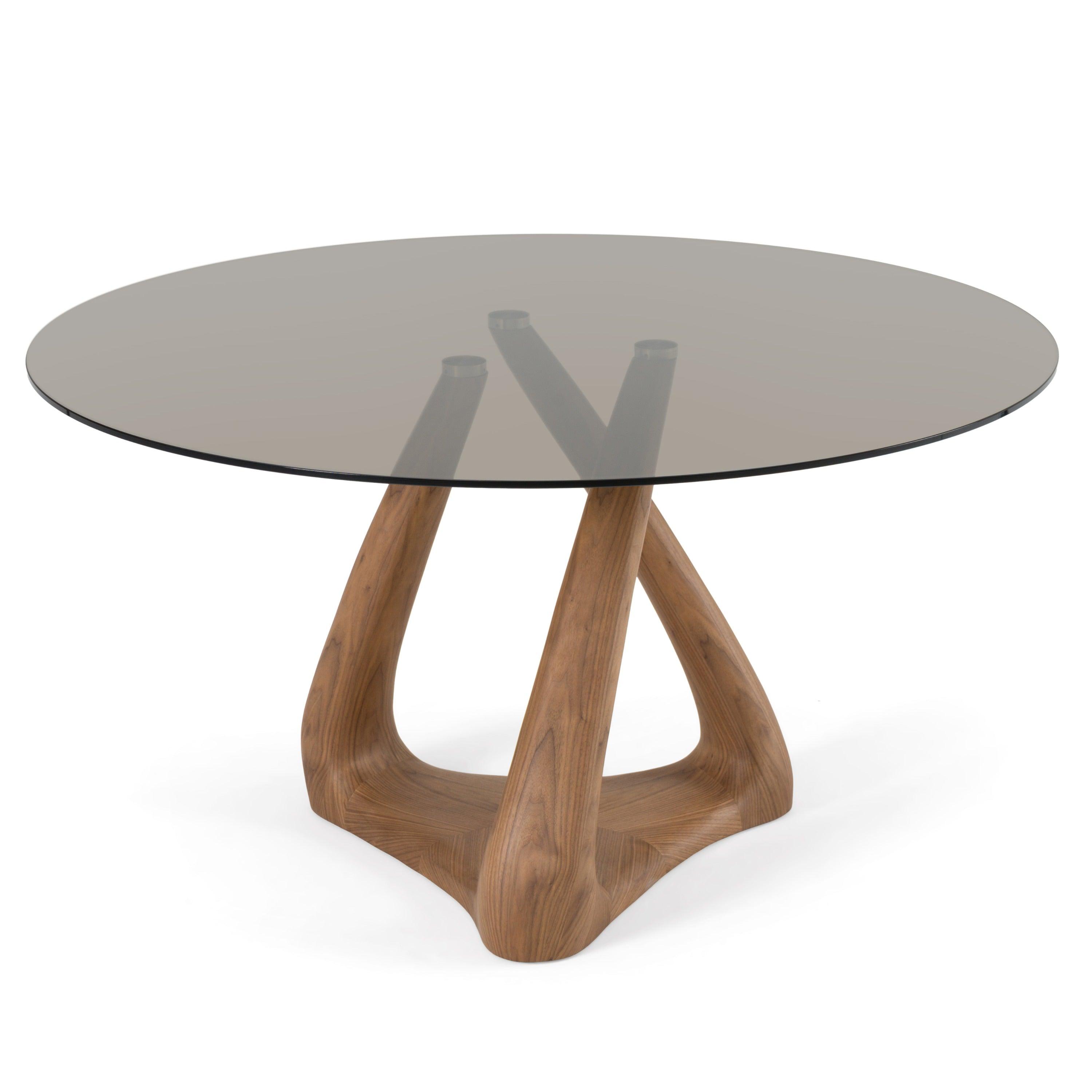 Modrest Christy Mid Century Modern Glass Round Dining Table