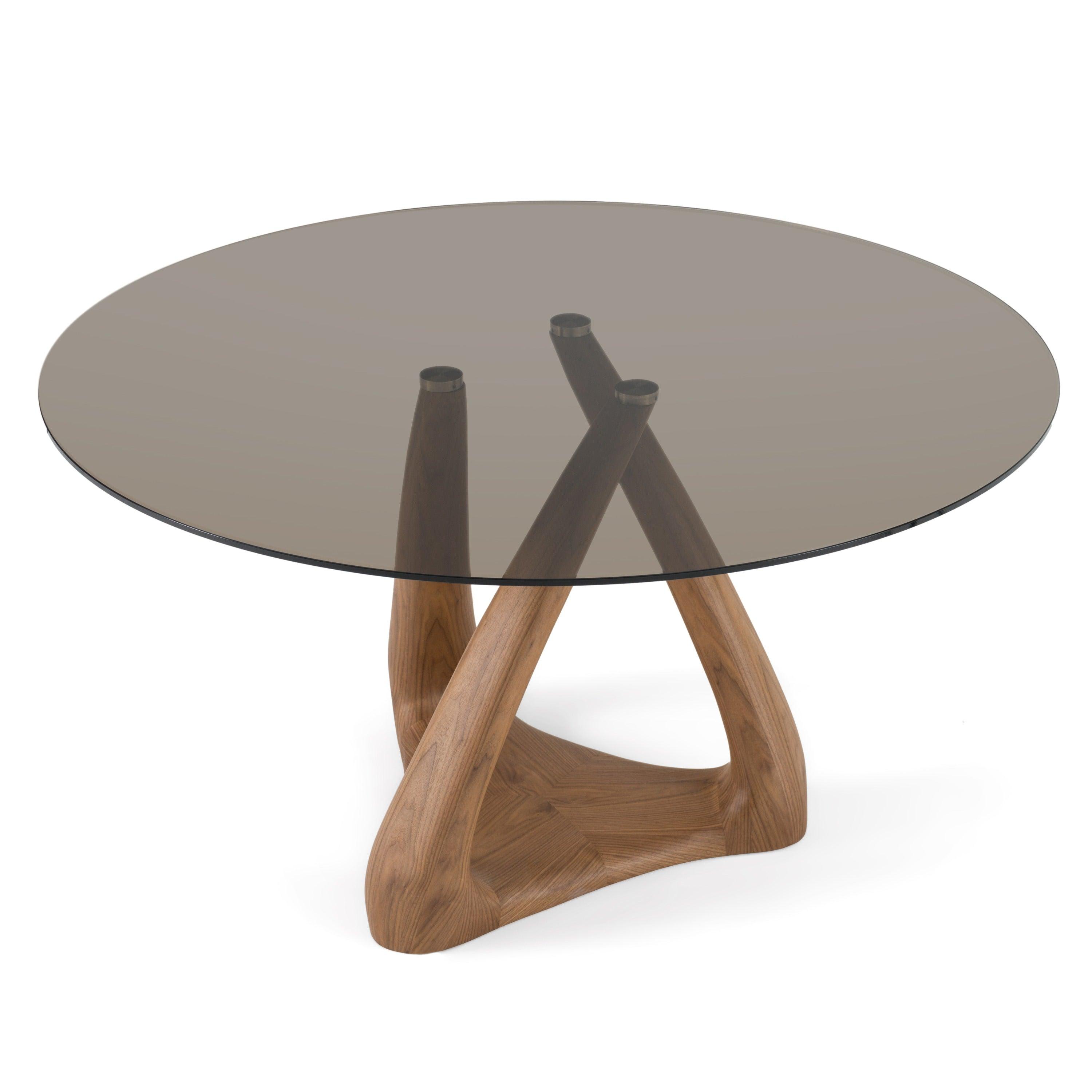 Modrest Christy Mid Century Modern Glass Round Dining Table