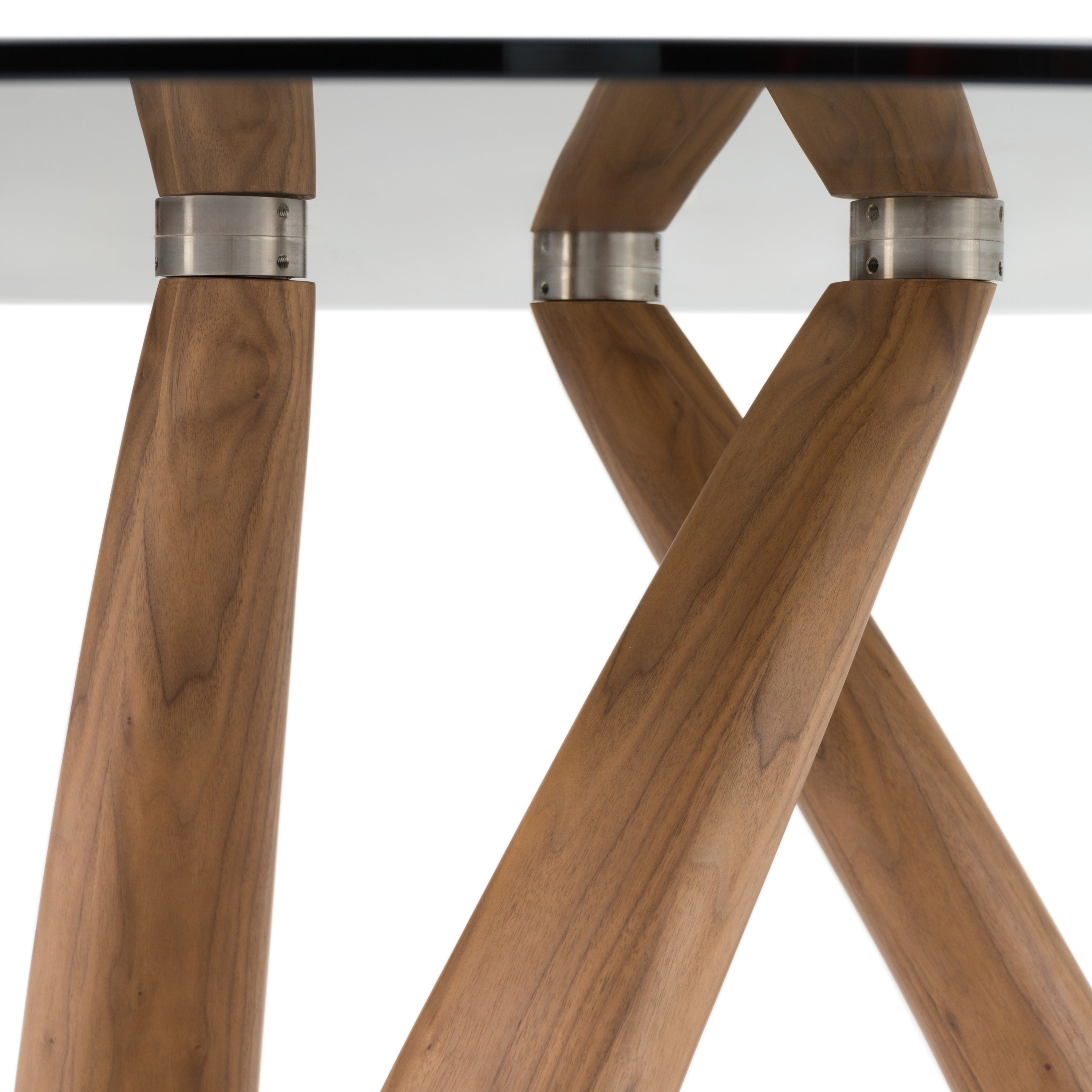 Modrest Christy Mid Century Modern Glass Round Dining Table