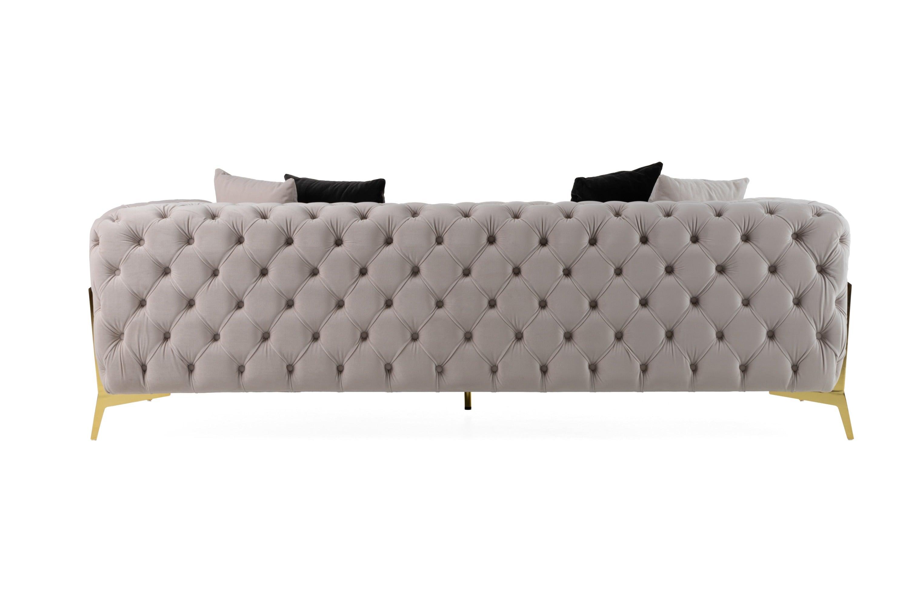 Divani Casa Clarice Transitional Light Velvet Sofa