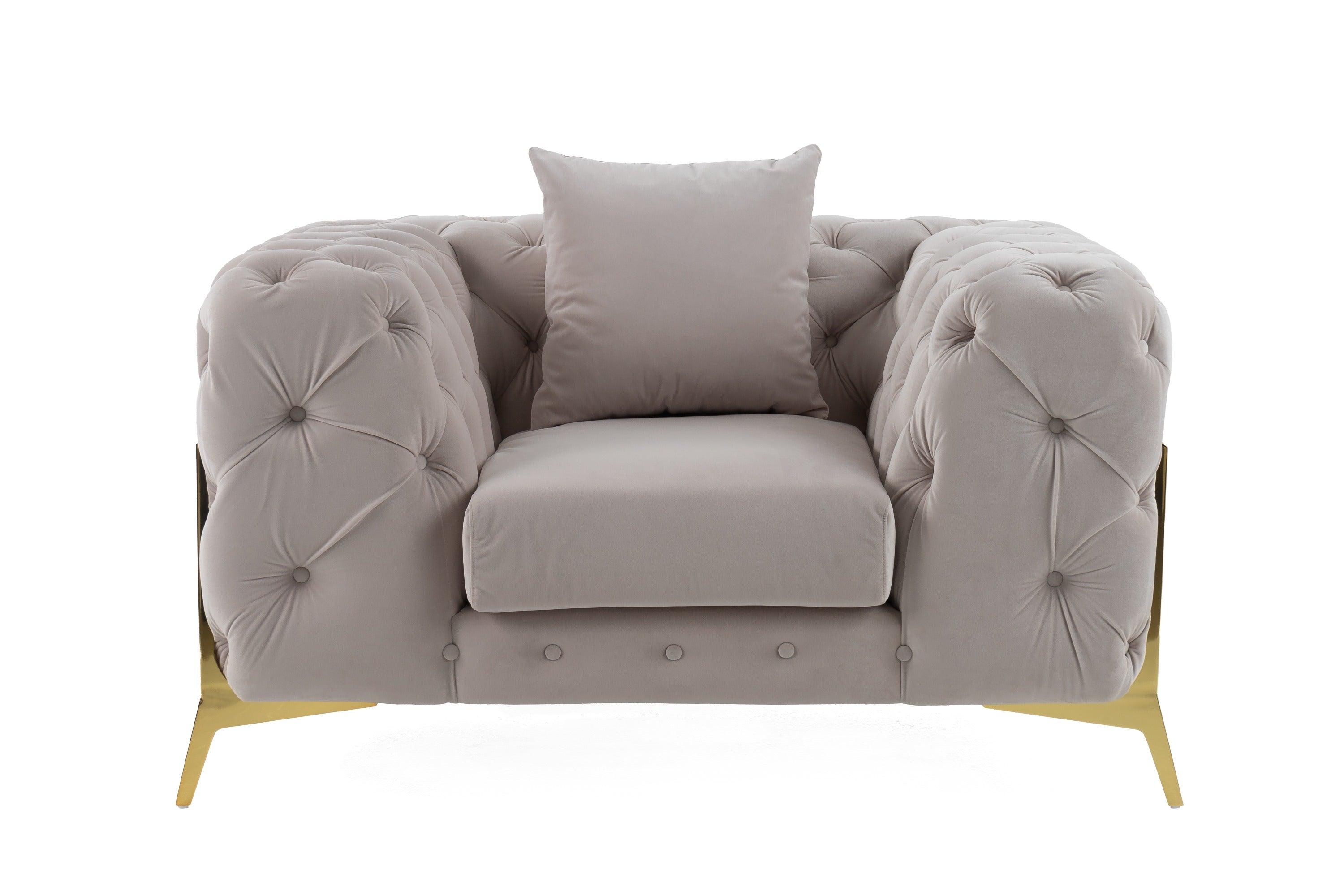 Divani Casa Clarice Transitional Light Velvet Chair