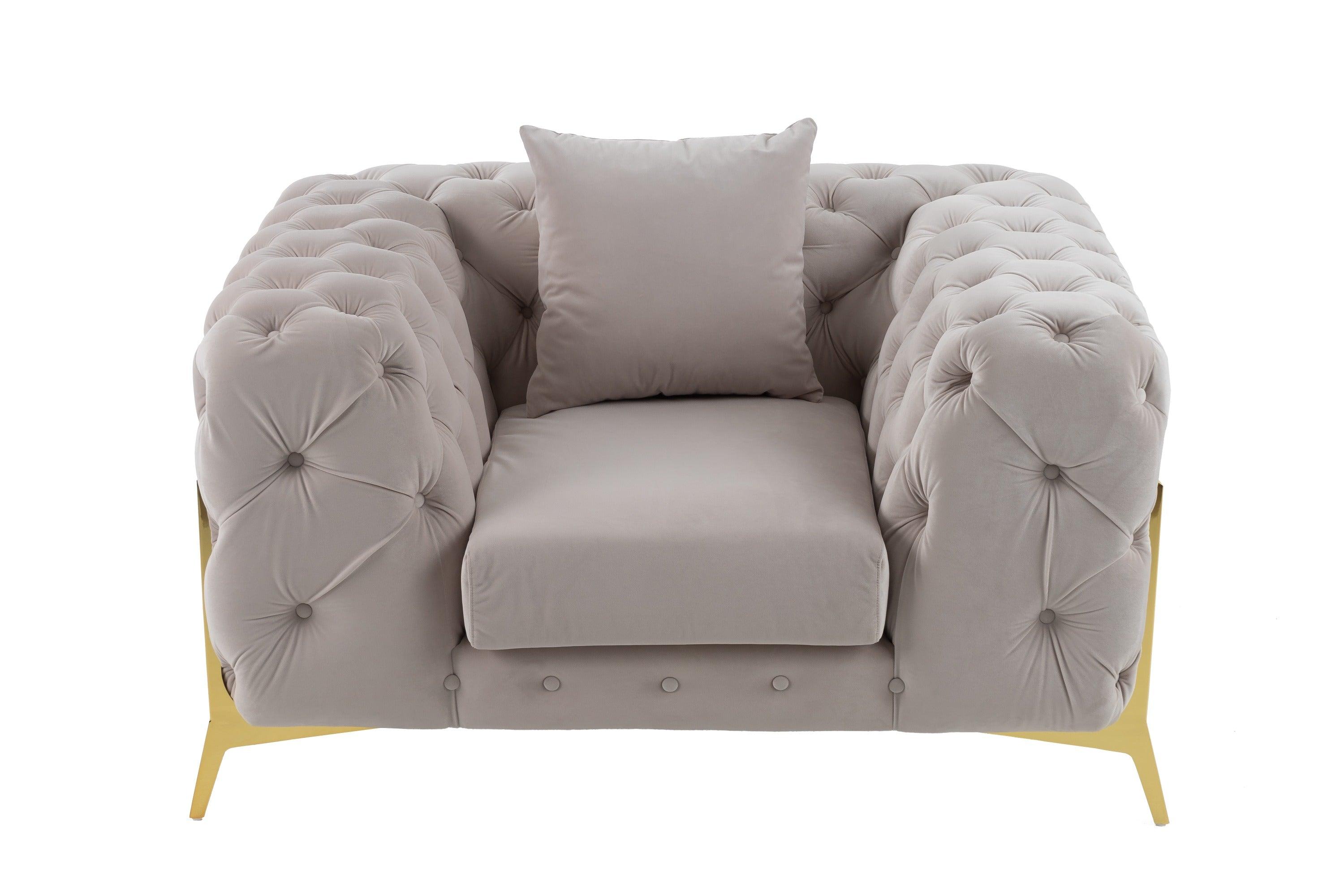 Divani Casa Clarice Transitional Light Velvet Chair