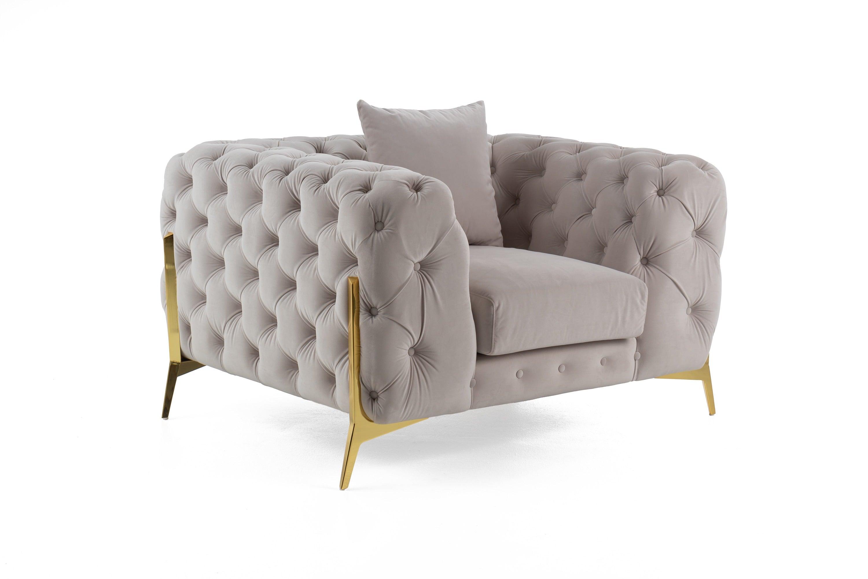 Divani Casa Clarice Transitional Light Velvet Chair