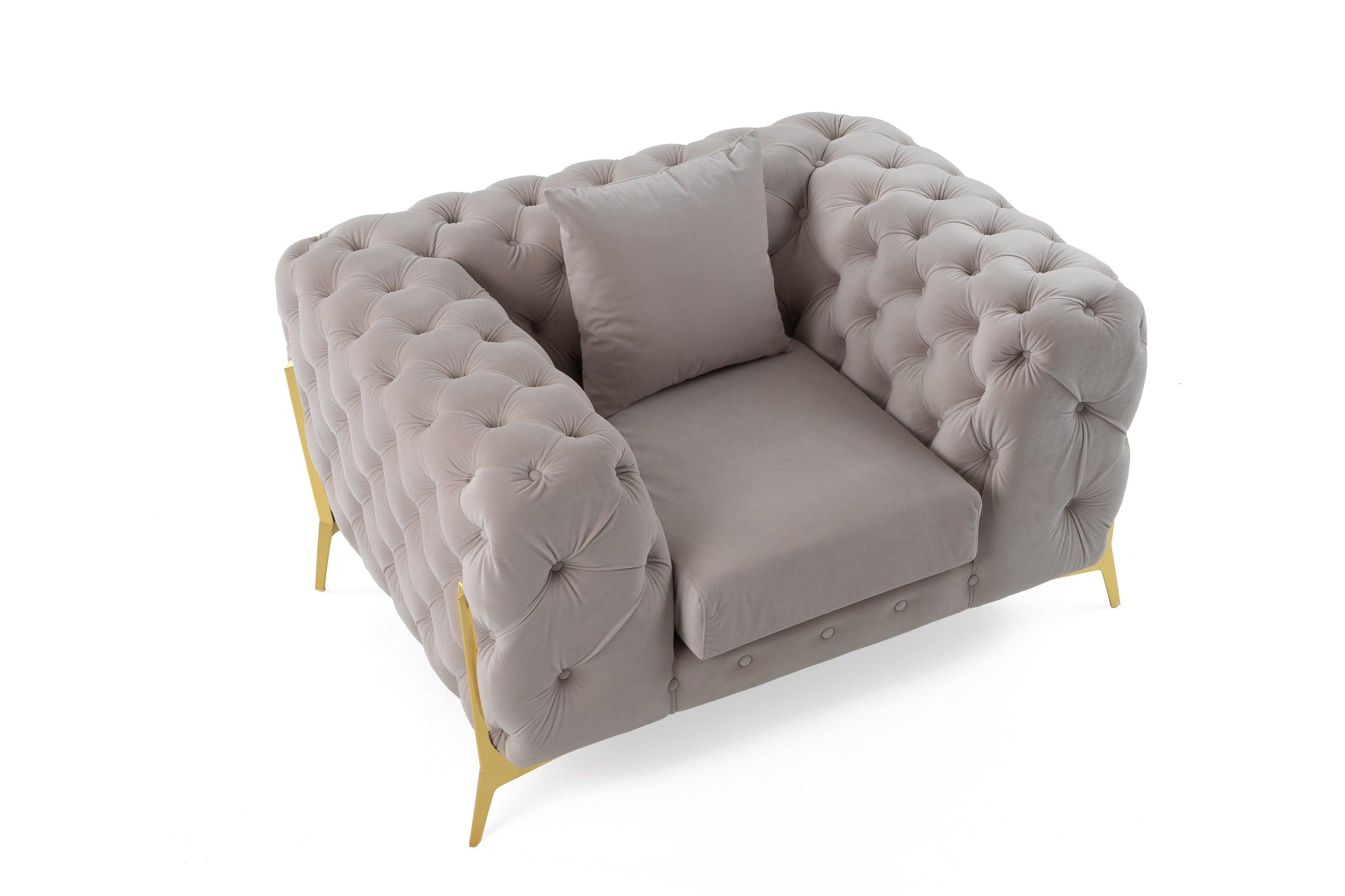 Divani Casa Clarice Transitional Light Velvet Chair
