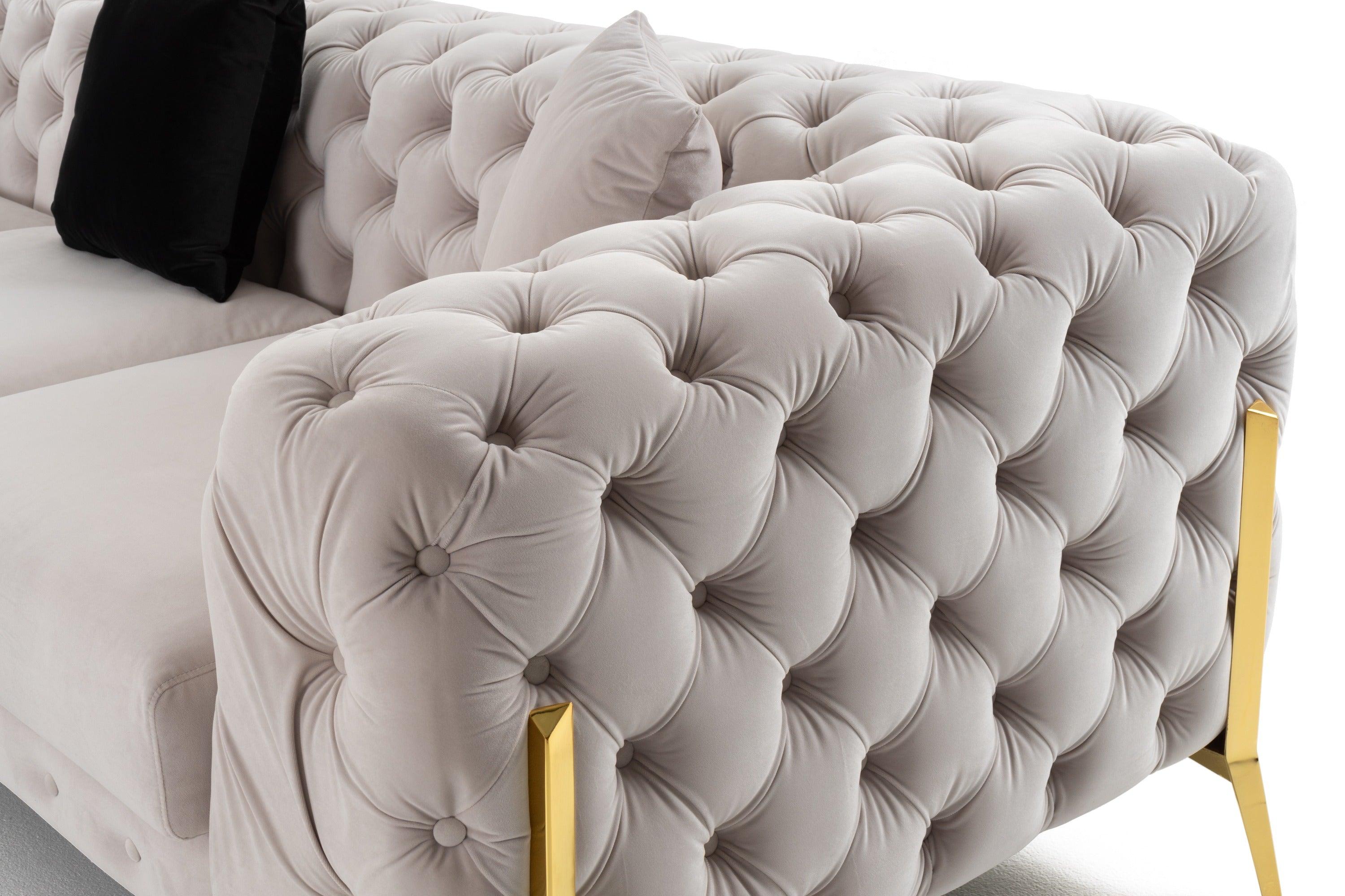 Clarice Transitional Light Velvet Sectional Sofa