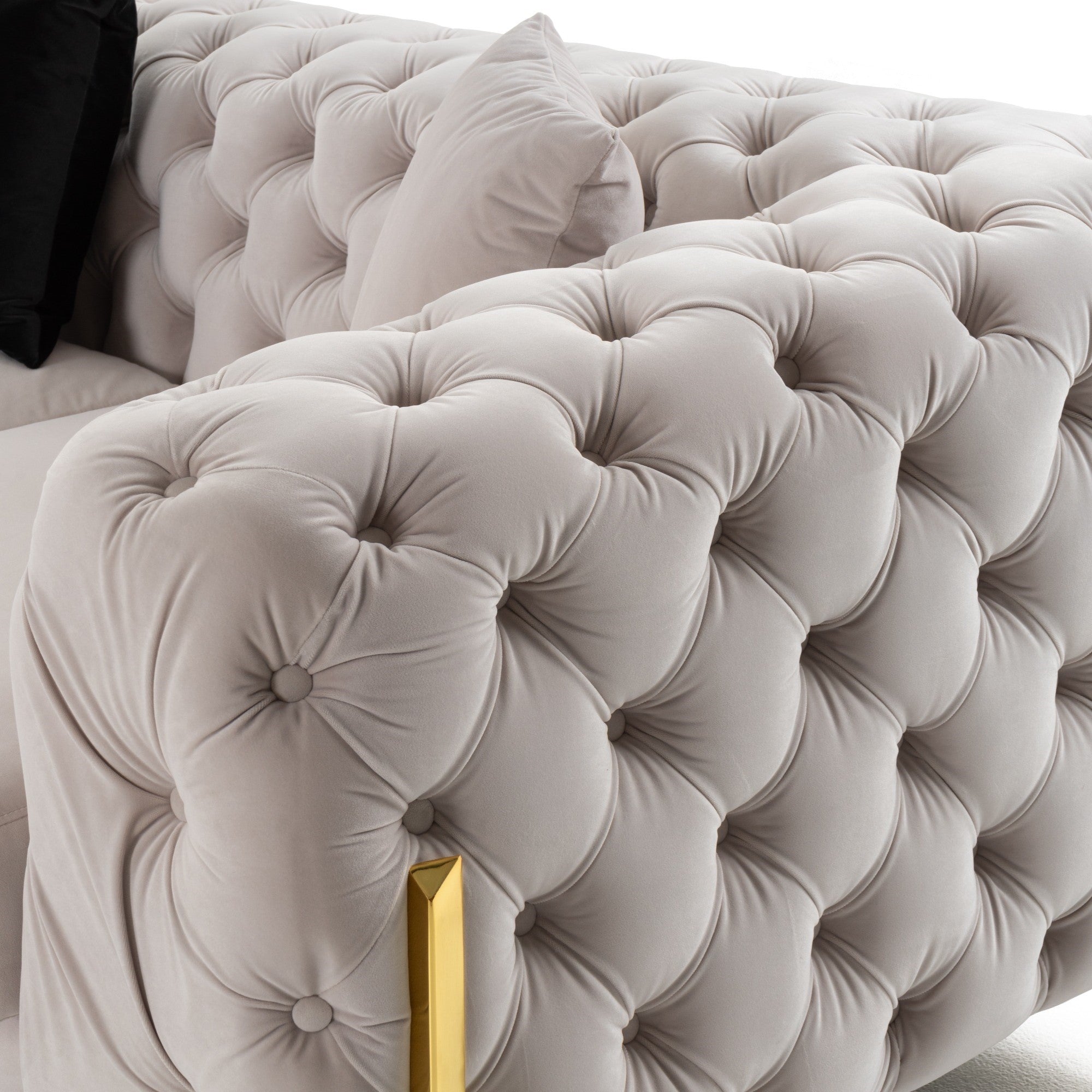 Clarice Transitional Light Velvet Sectional Sofa