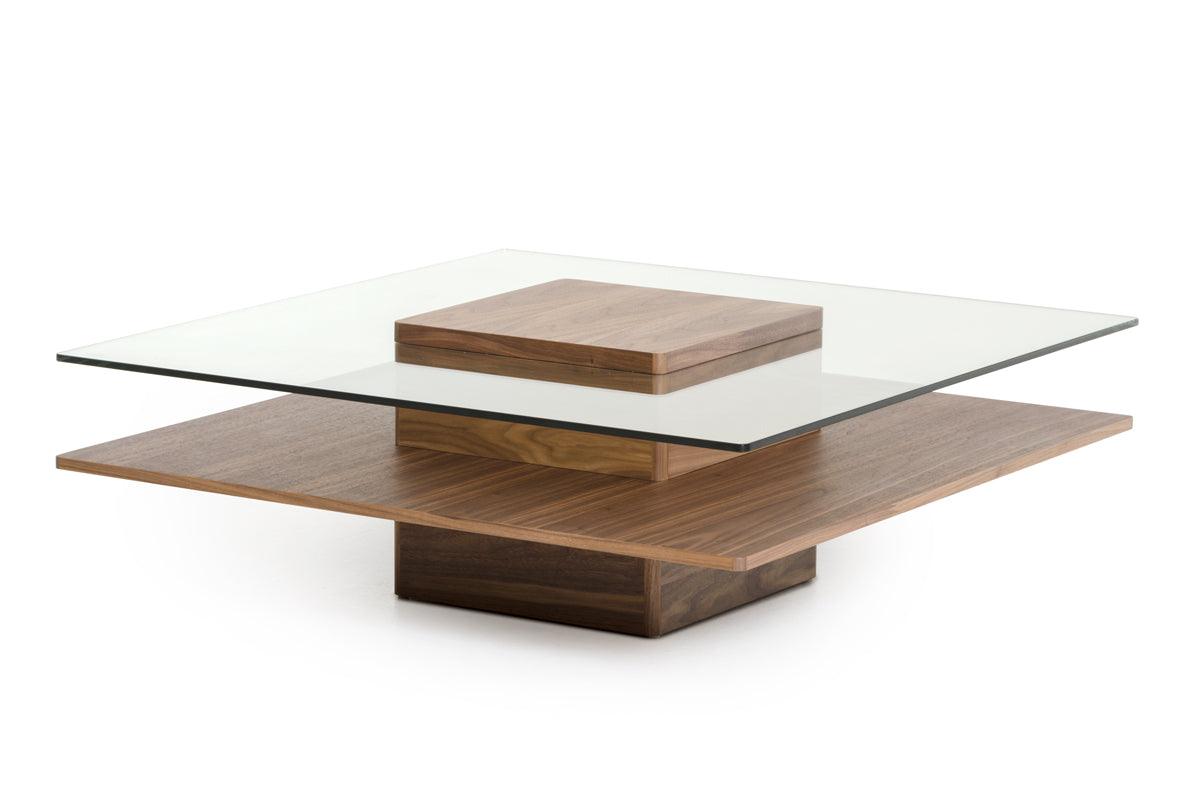 Modrest Clarion MidCentury and Glass Coffee Table