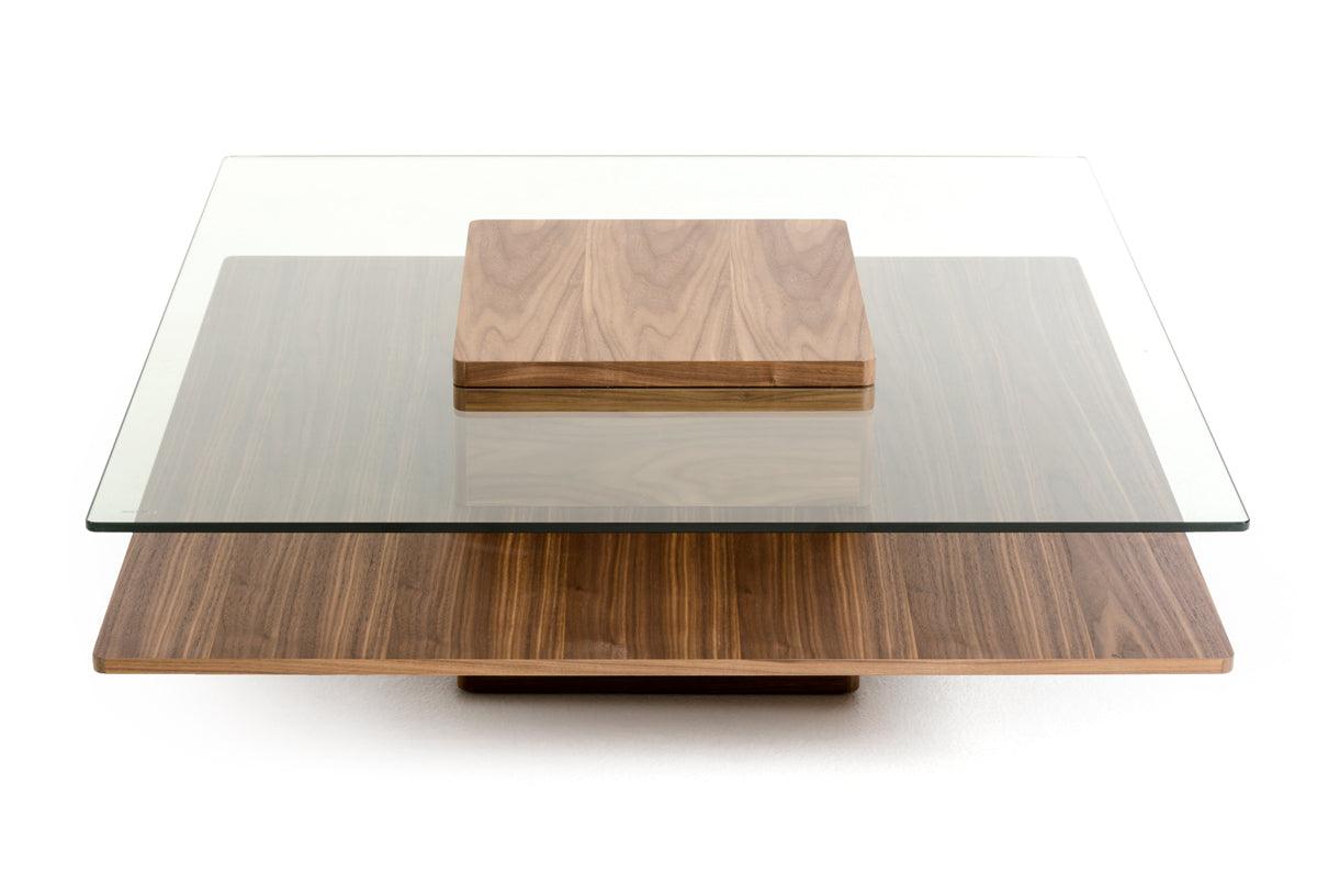 Modrest Clarion MidCentury and Glass Coffee Table