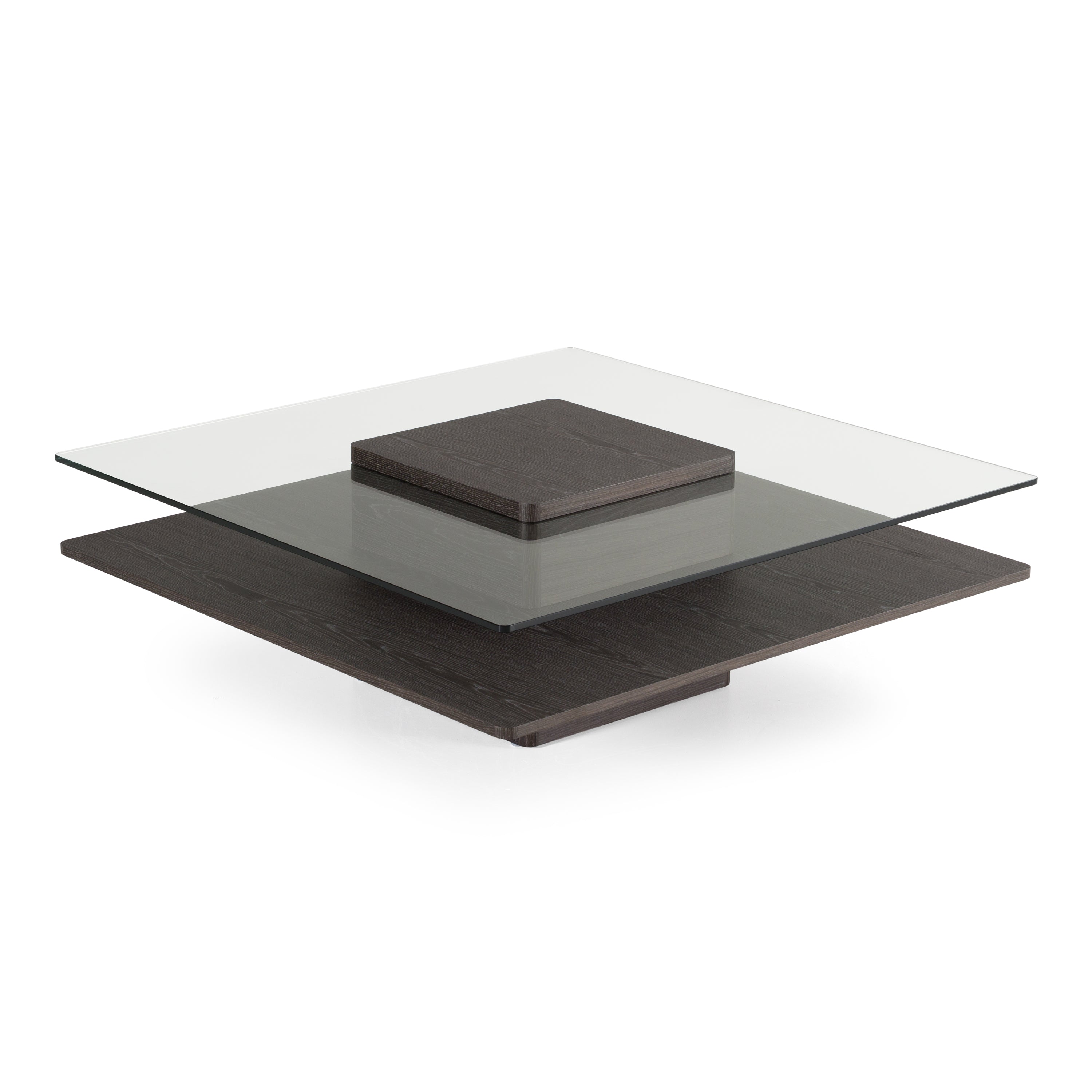 Clarion Modern Elm & Glass Coffee Table