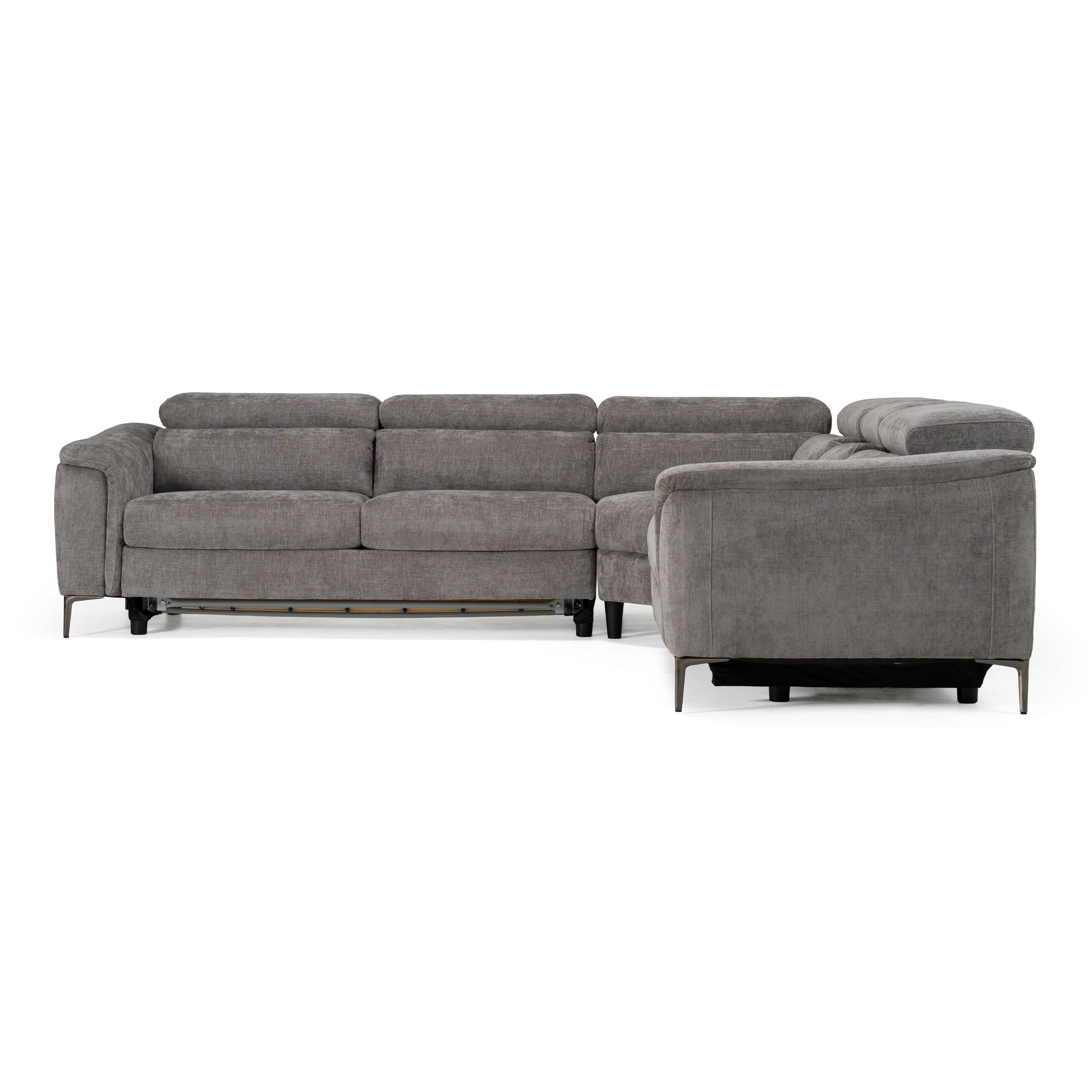 Coffman Modern Fabric Sectional Sofa w/ Sofa Bed and Recliner