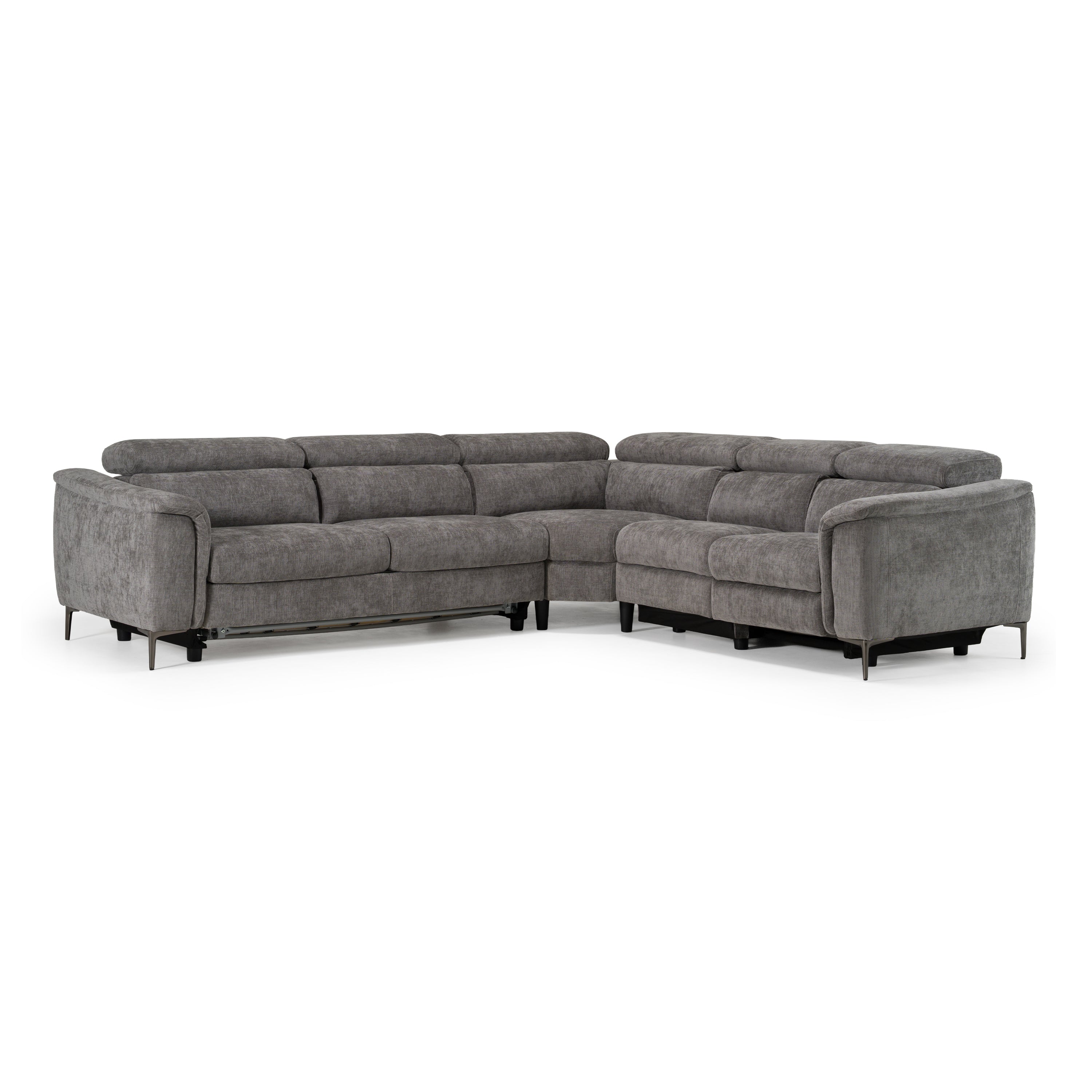 Coffman Modern Fabric Sectional Sofa w/ Sofa Bed and Recliner