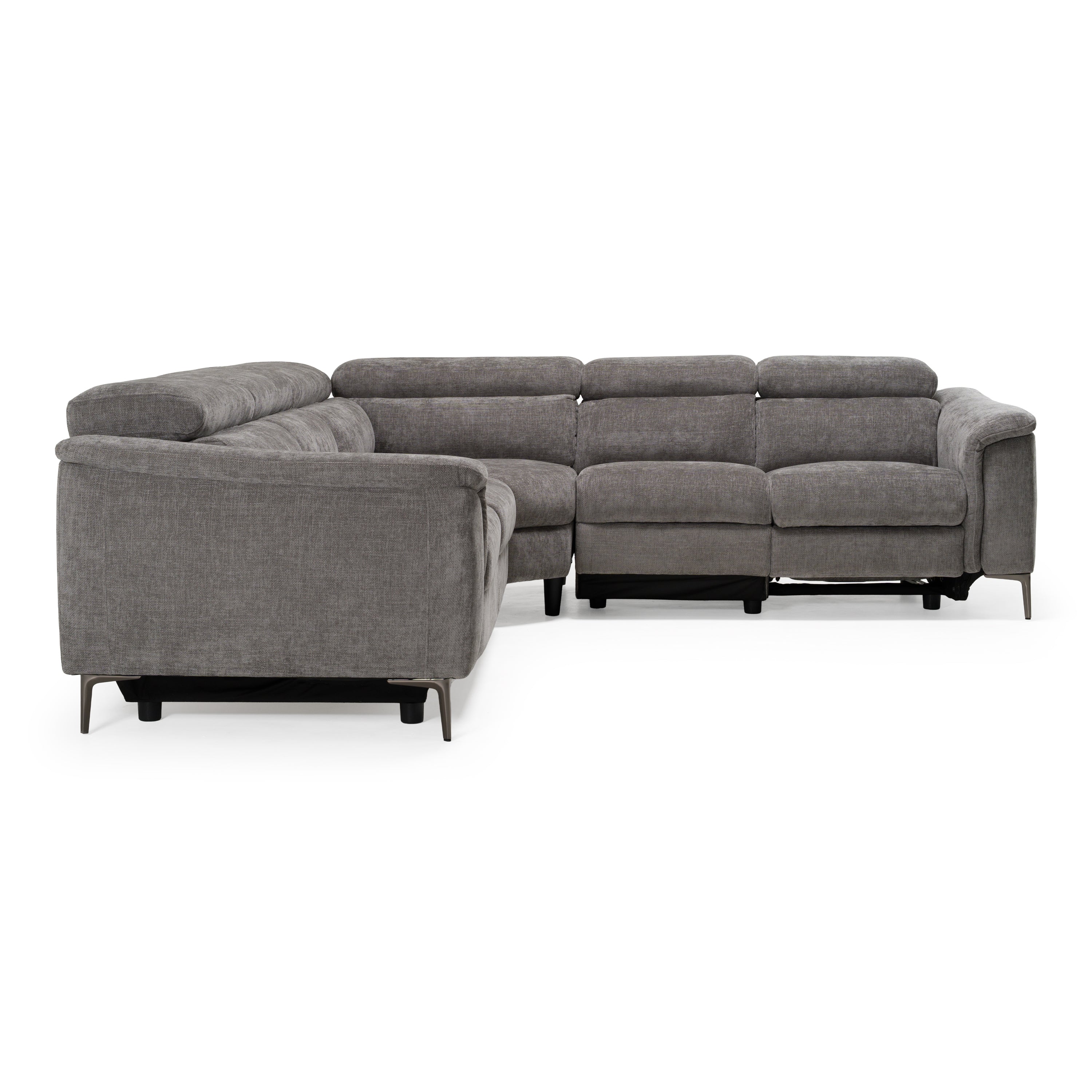 Coffman Modern Fabric Sectional Sofa w/ Sofa Bed and Recliner