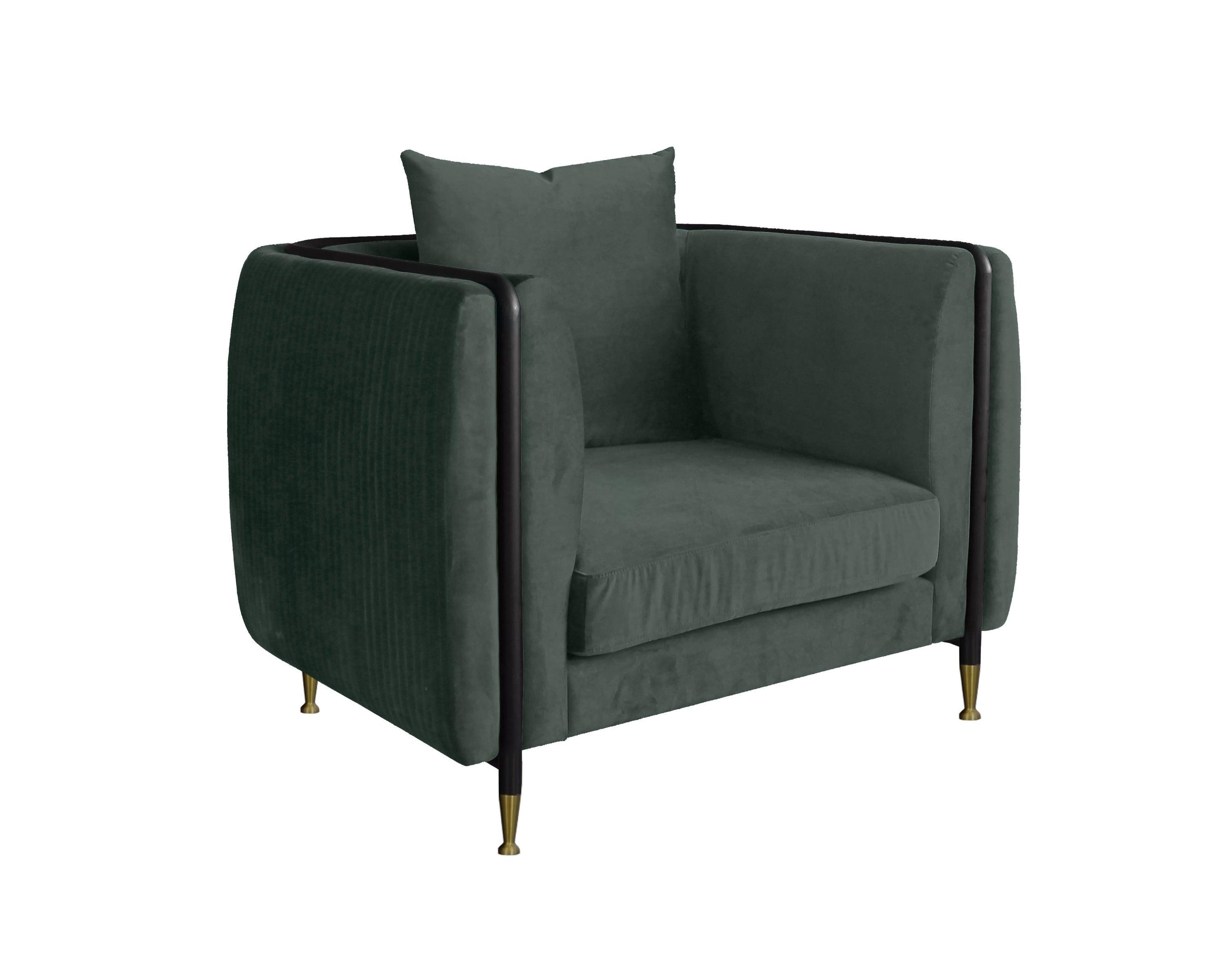 Divani Casa Oswego Modern Dark Jade Accent Chair