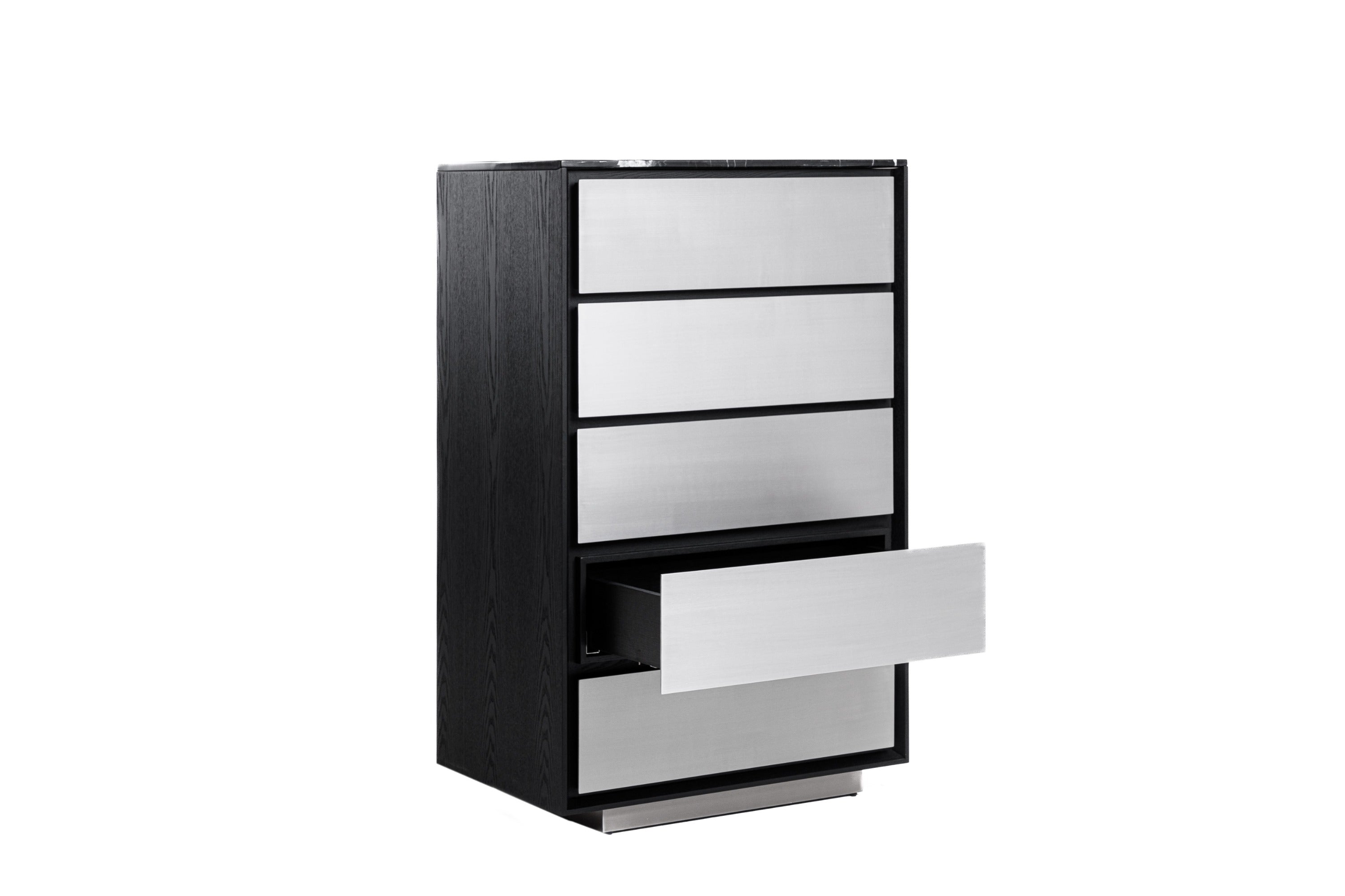 Concord Modern Marble and Ash and Aluminum Chest