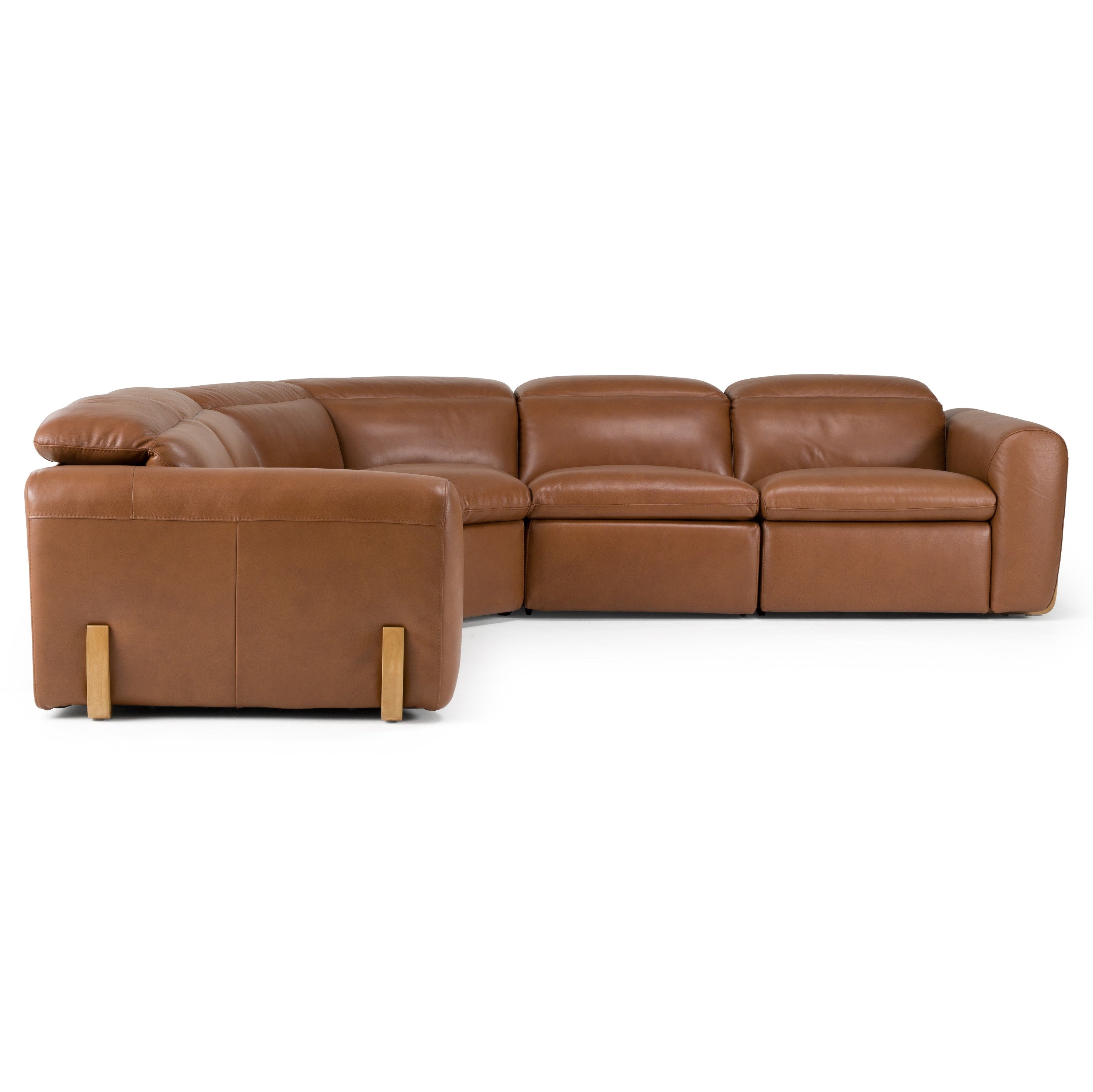 Conrad Modern Leather Sectional Sofa with 3 Recliners