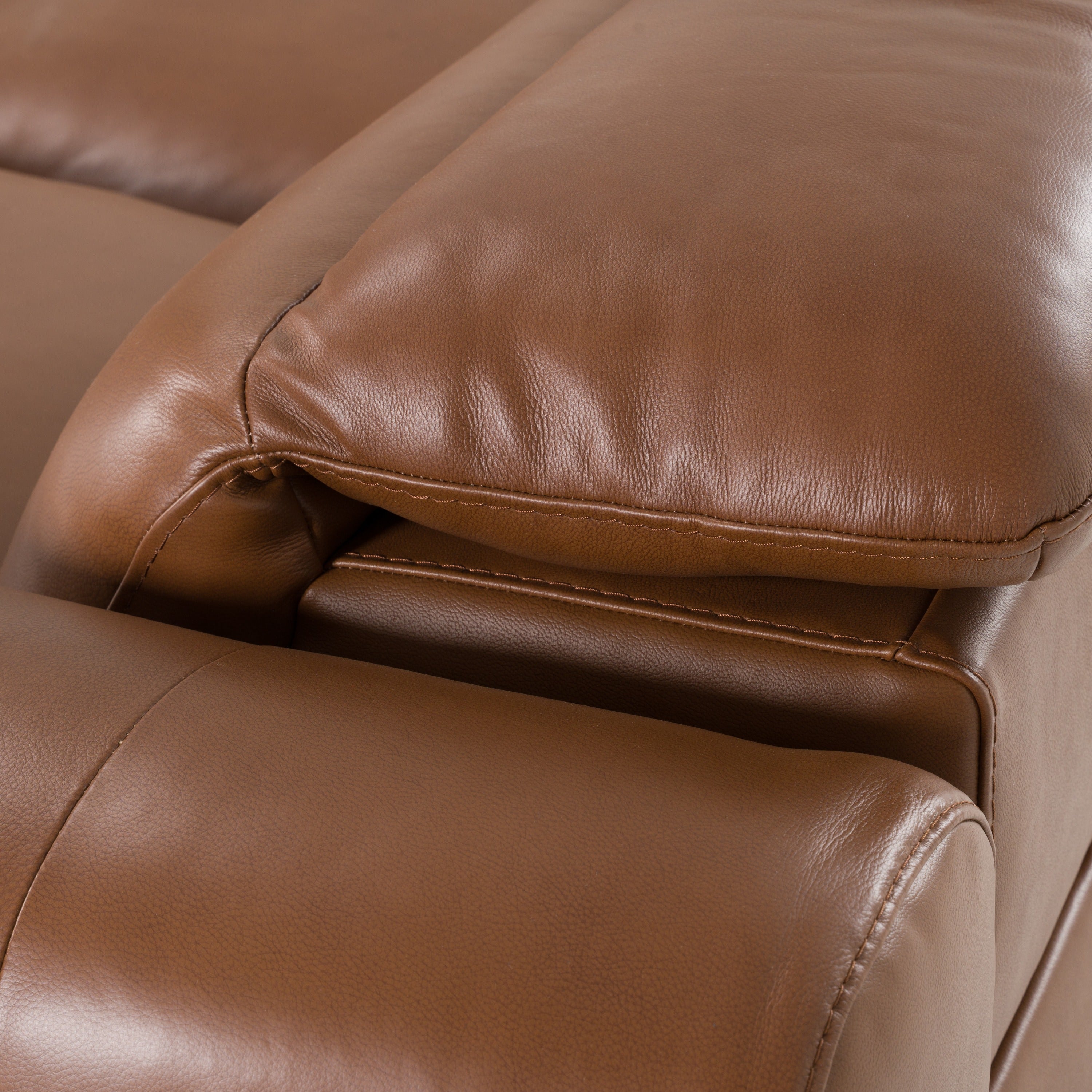 Conrad Modern Leather Sectional Sofa with 3 Recliners
