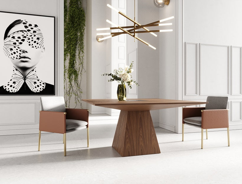Modrest Cora Modern and Tempered Glass Dining Table
