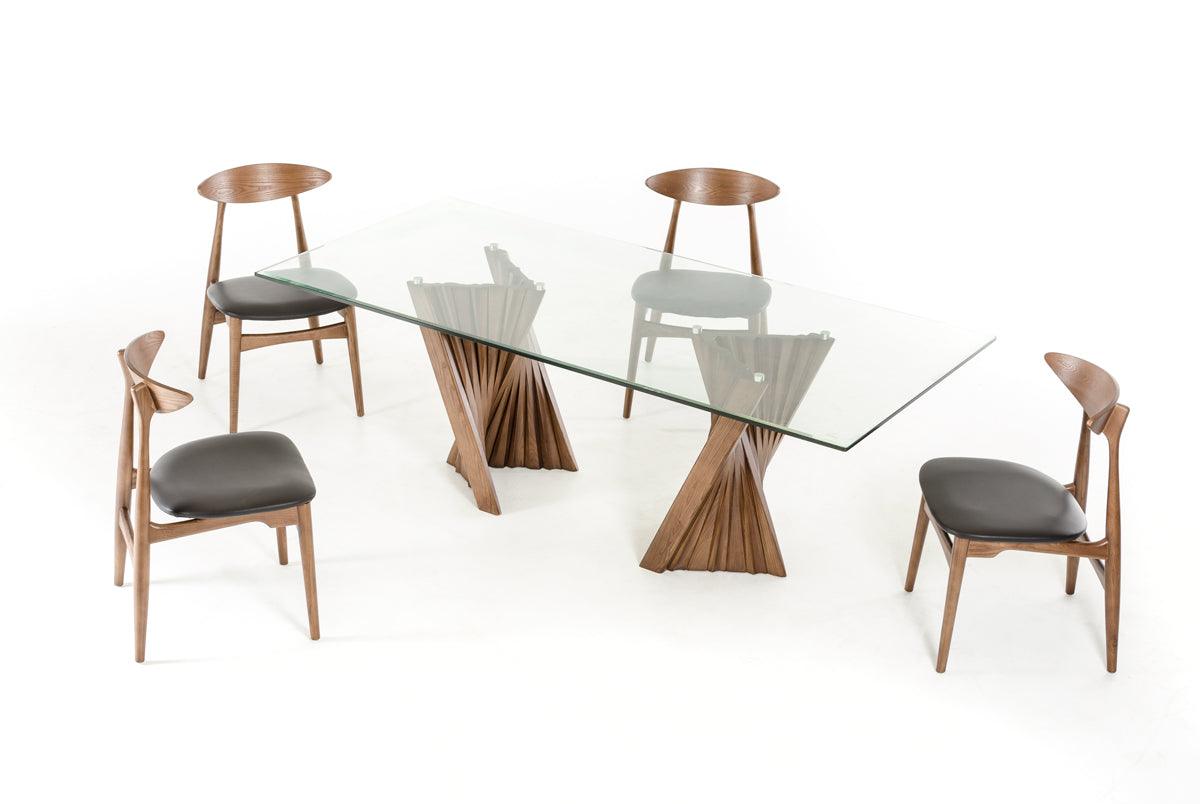 Modrest Corbin MidCentury Glass Dining Table