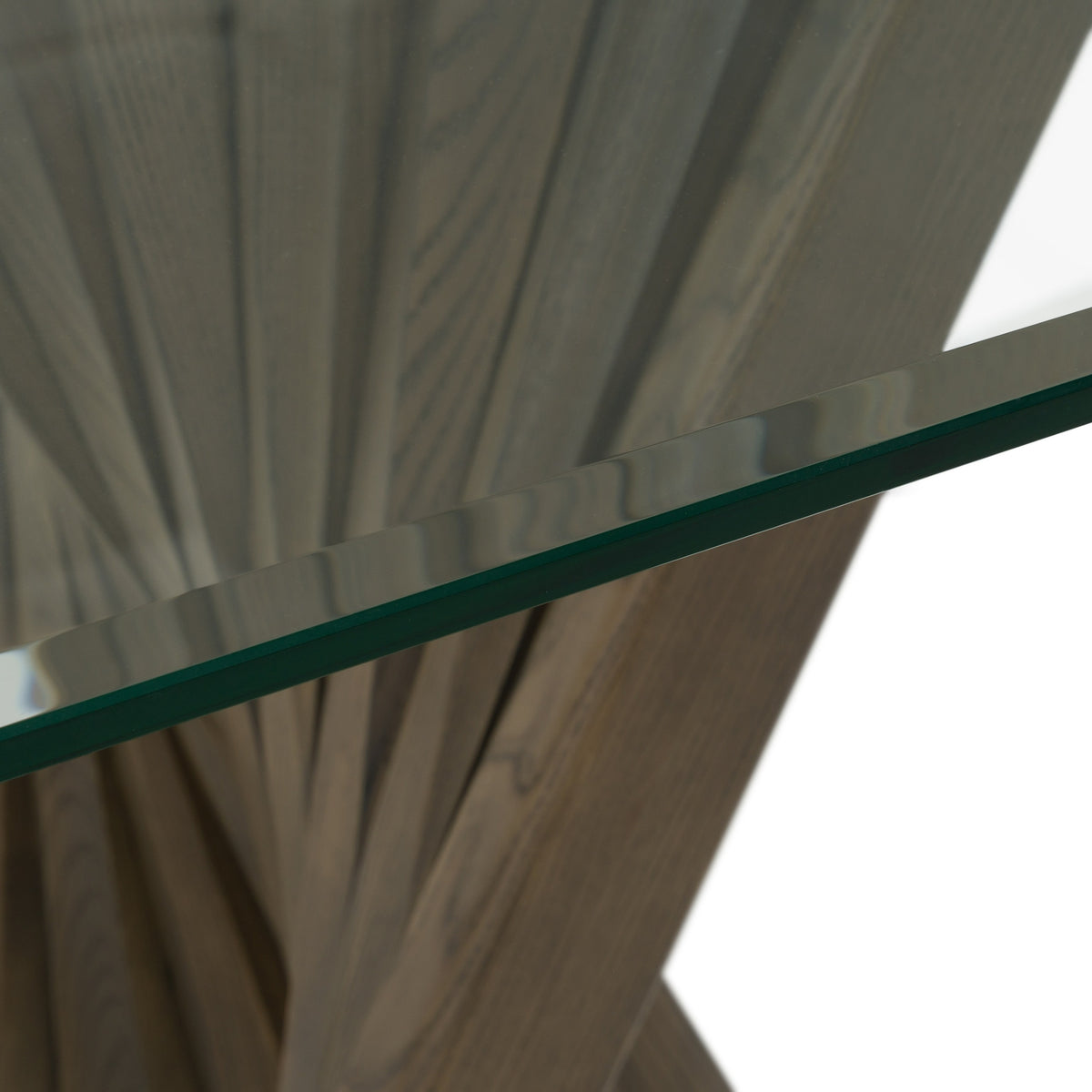 Corbin Mid-Century Ash and Glass Dining Table
