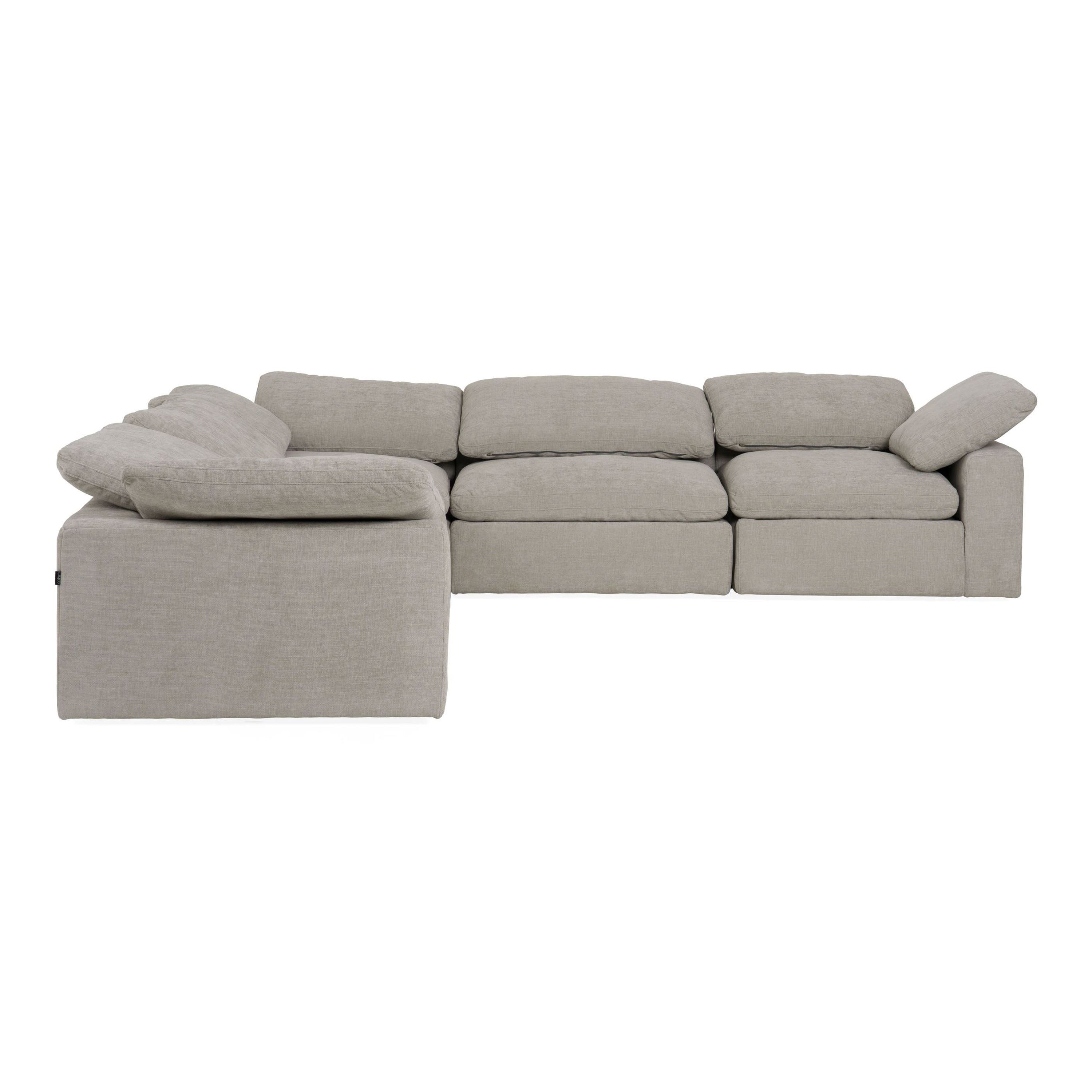 Corinth Modern Fabric Sectional Sofa with 3 Power Recliners