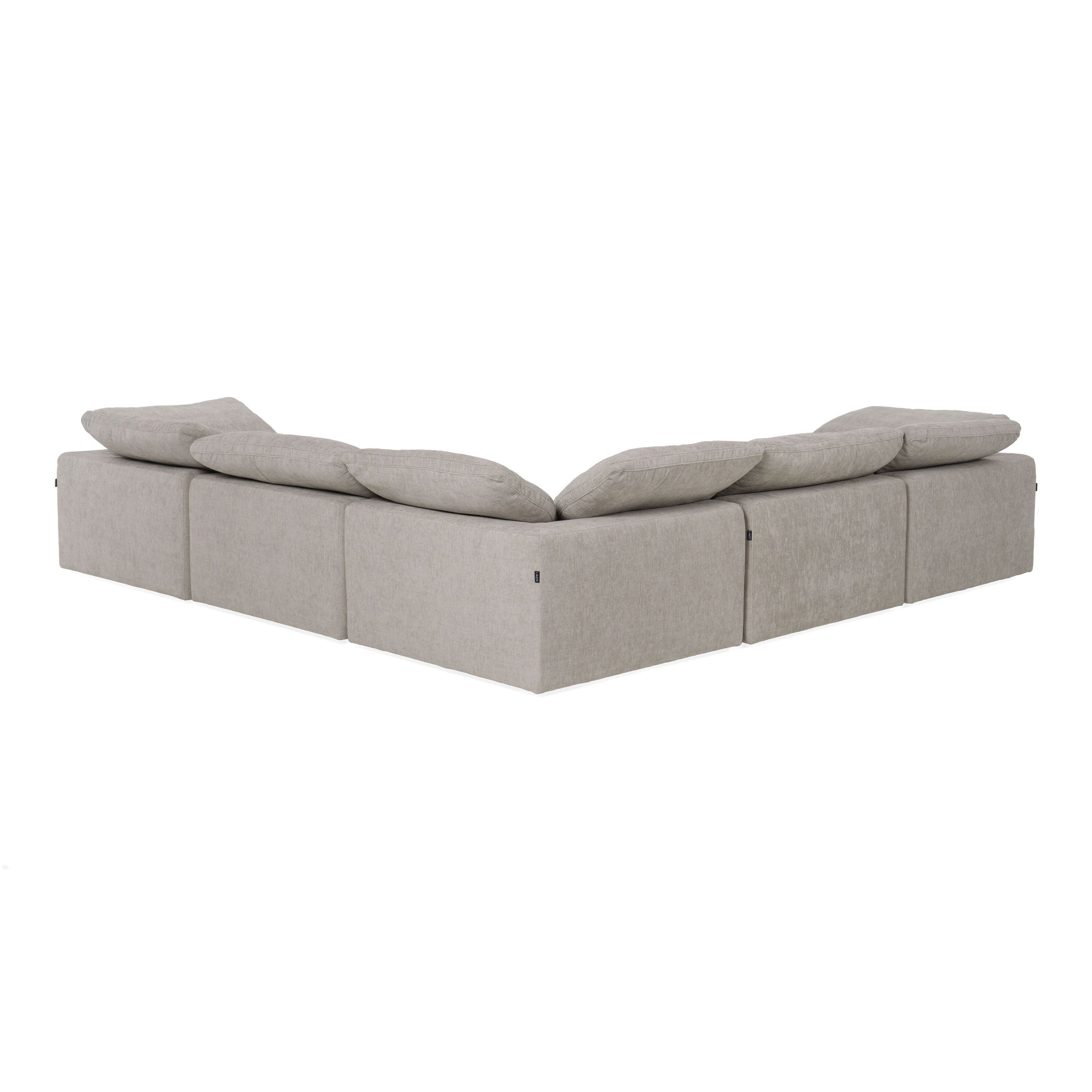 Corinth Modern Fabric Sectional Sofa with 3 Power Recliners