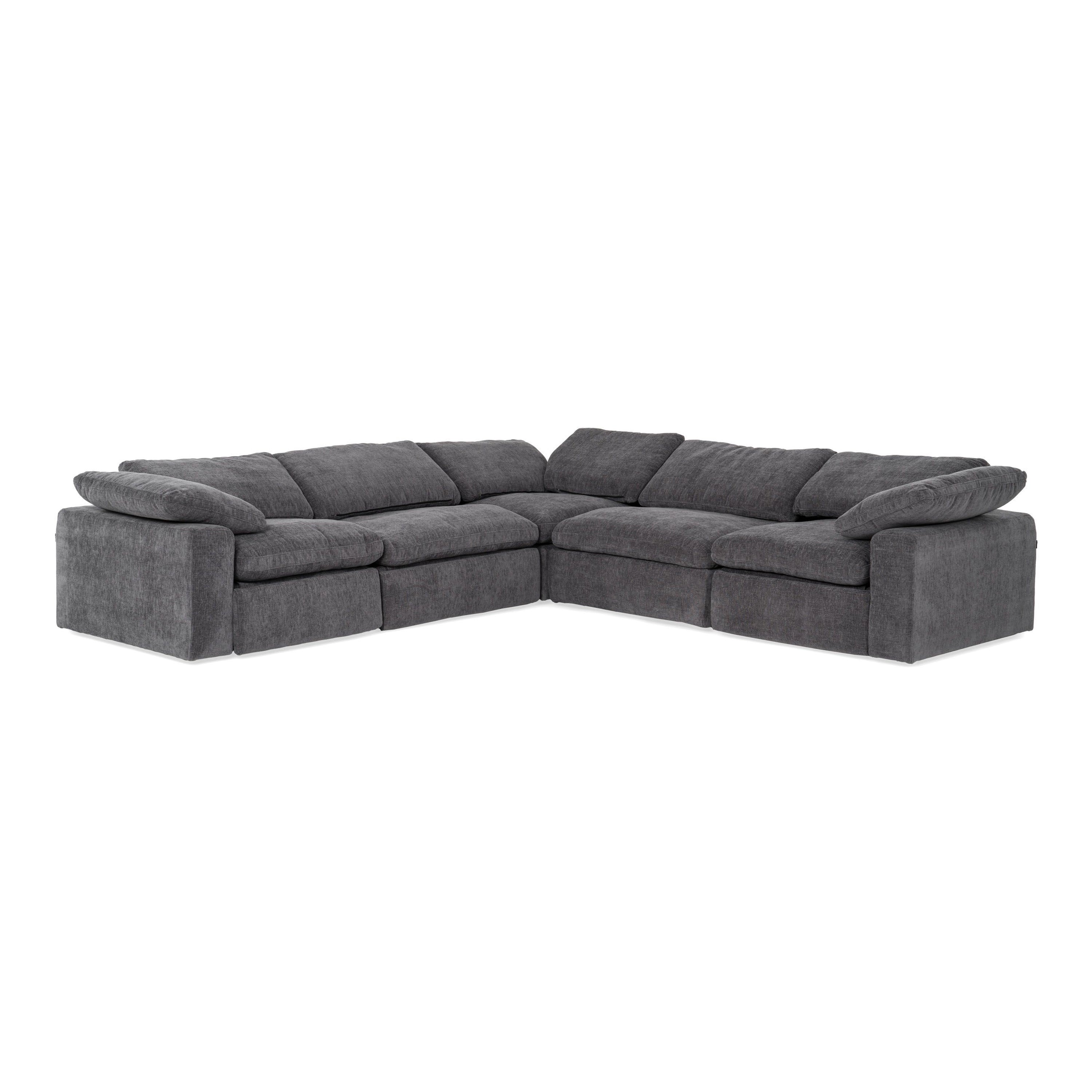 Corinth Modern Fabric Sectional Sofa with 3 Power Recliners