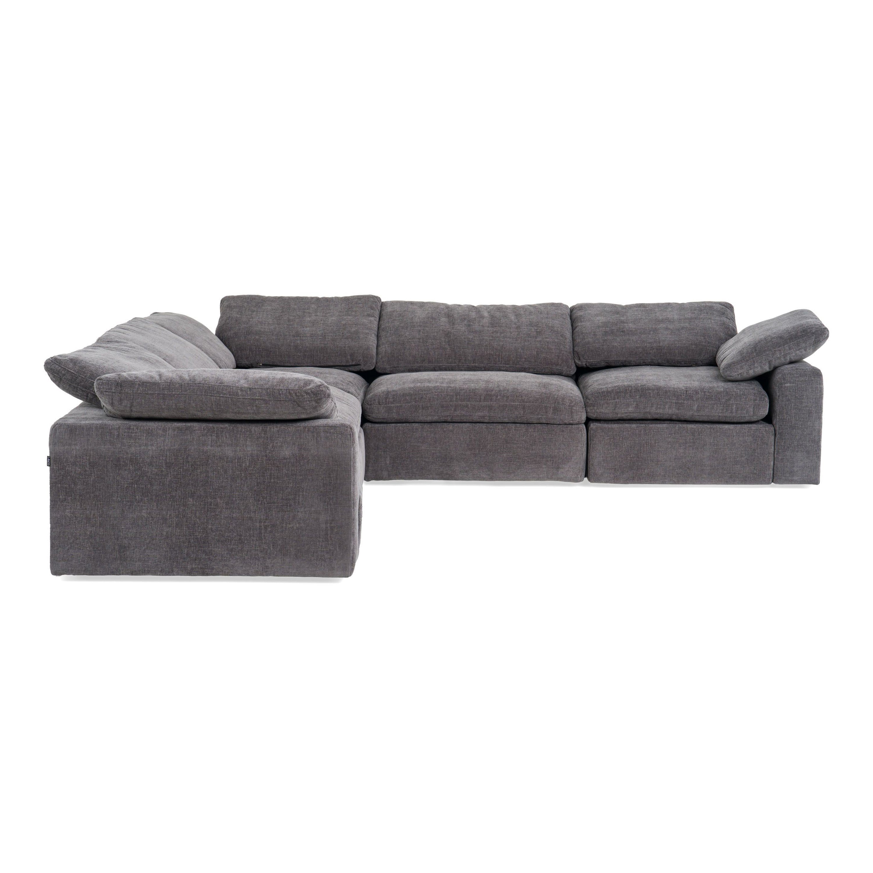 Corinth Modern Fabric Sectional Sofa with 3 Power Recliners