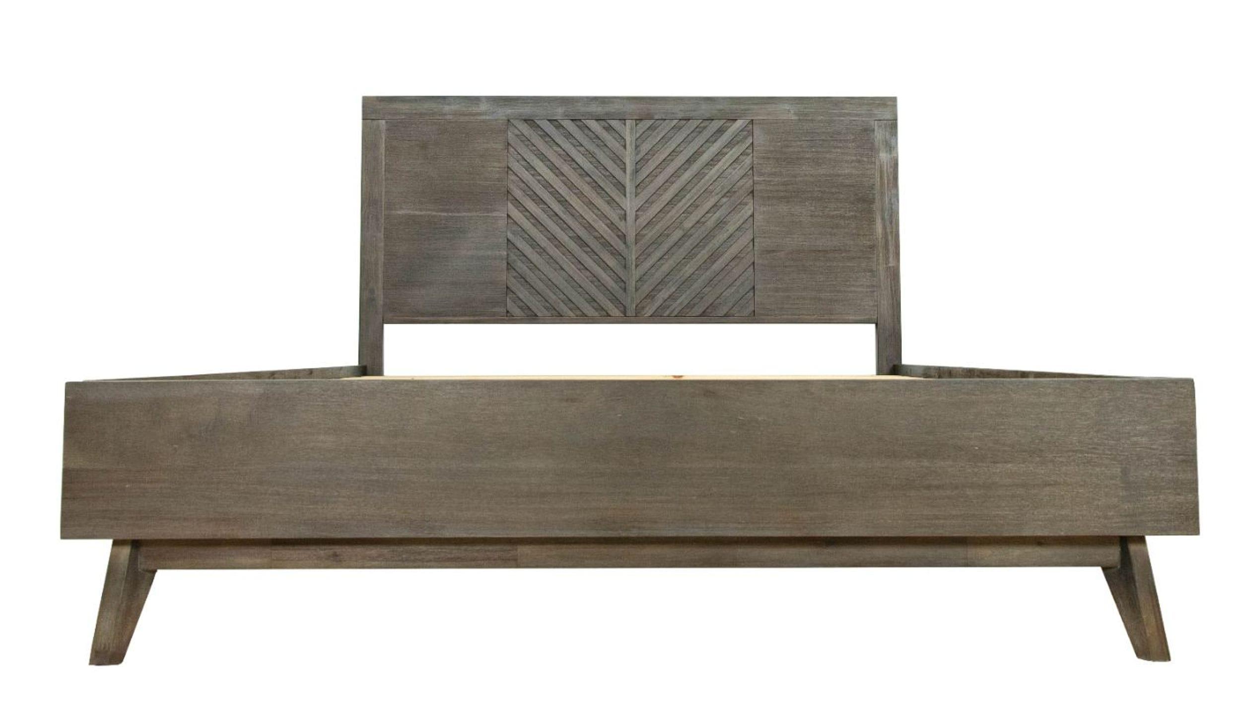 Modrest Daisy MidCentury Dark Acacia Bed
