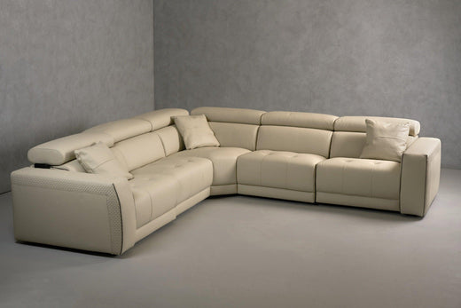 Dalton Modern Italian Leather Sectional Sofa Recliners