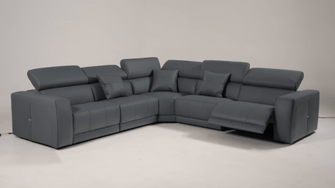 Dalton Modern Italian Leather Sectional Sofa Recliners