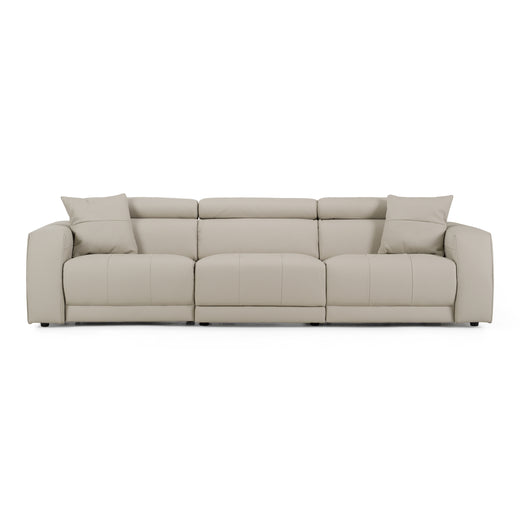 Dalton Modern Italian Leather 4-Seat Sofa and 2 Recliners