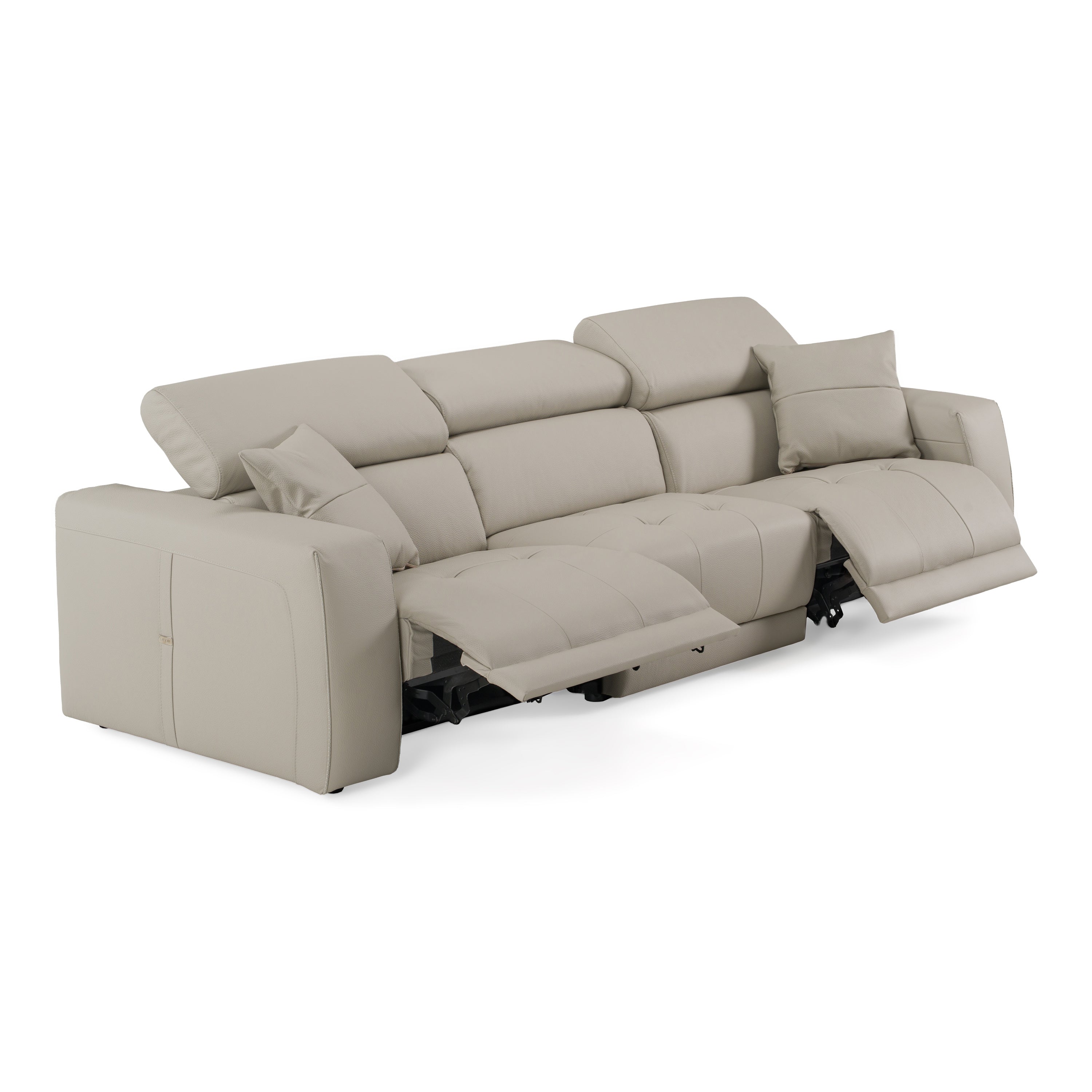 Dalton Modern Italian Leather 4-Seat Sofa and 2 Recliners