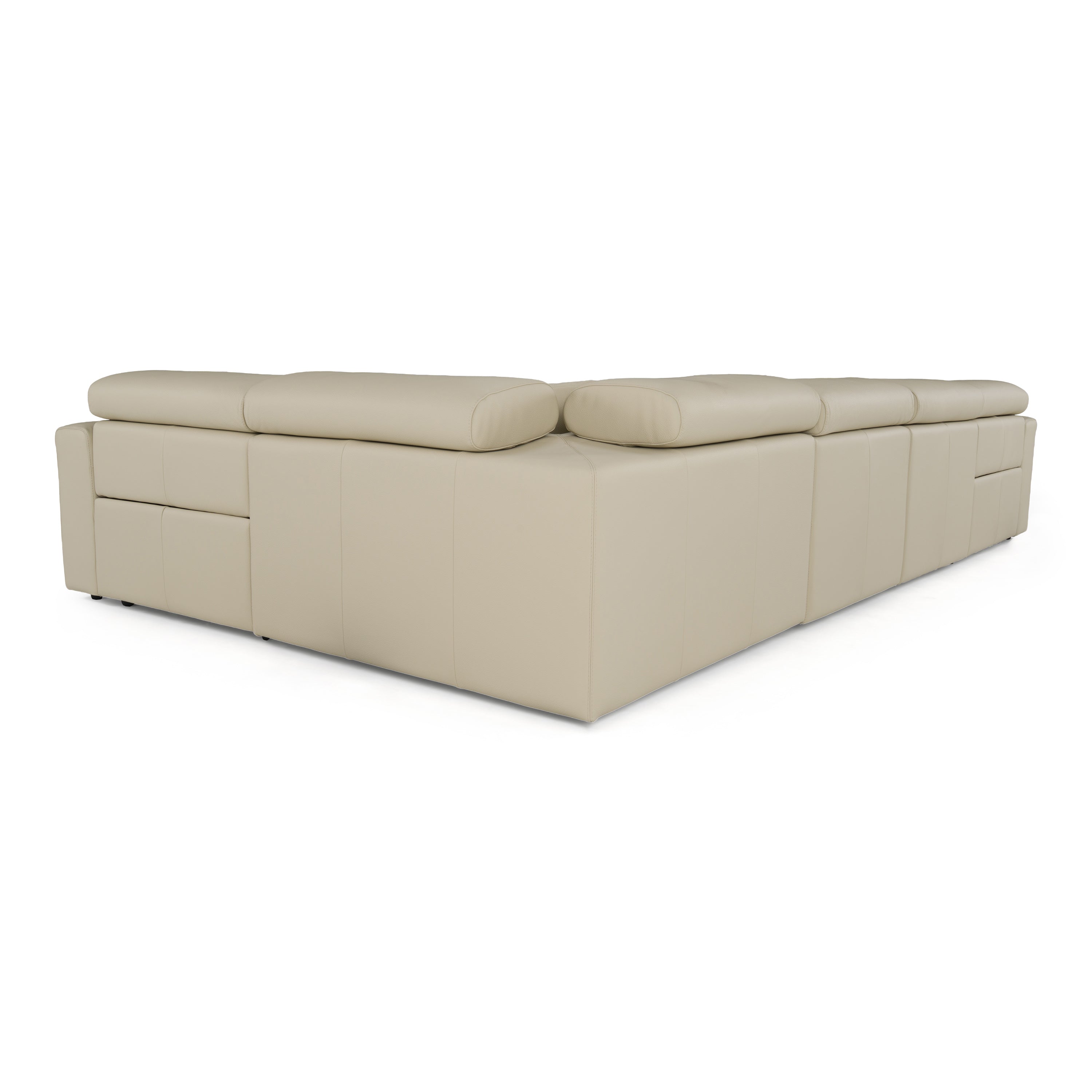 Dalton - Modern Italian Oyster Leather Sectional and 2 Recliners