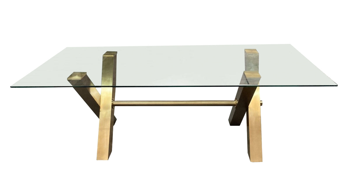 Dandy - Modern Golden and Glass Dining Table