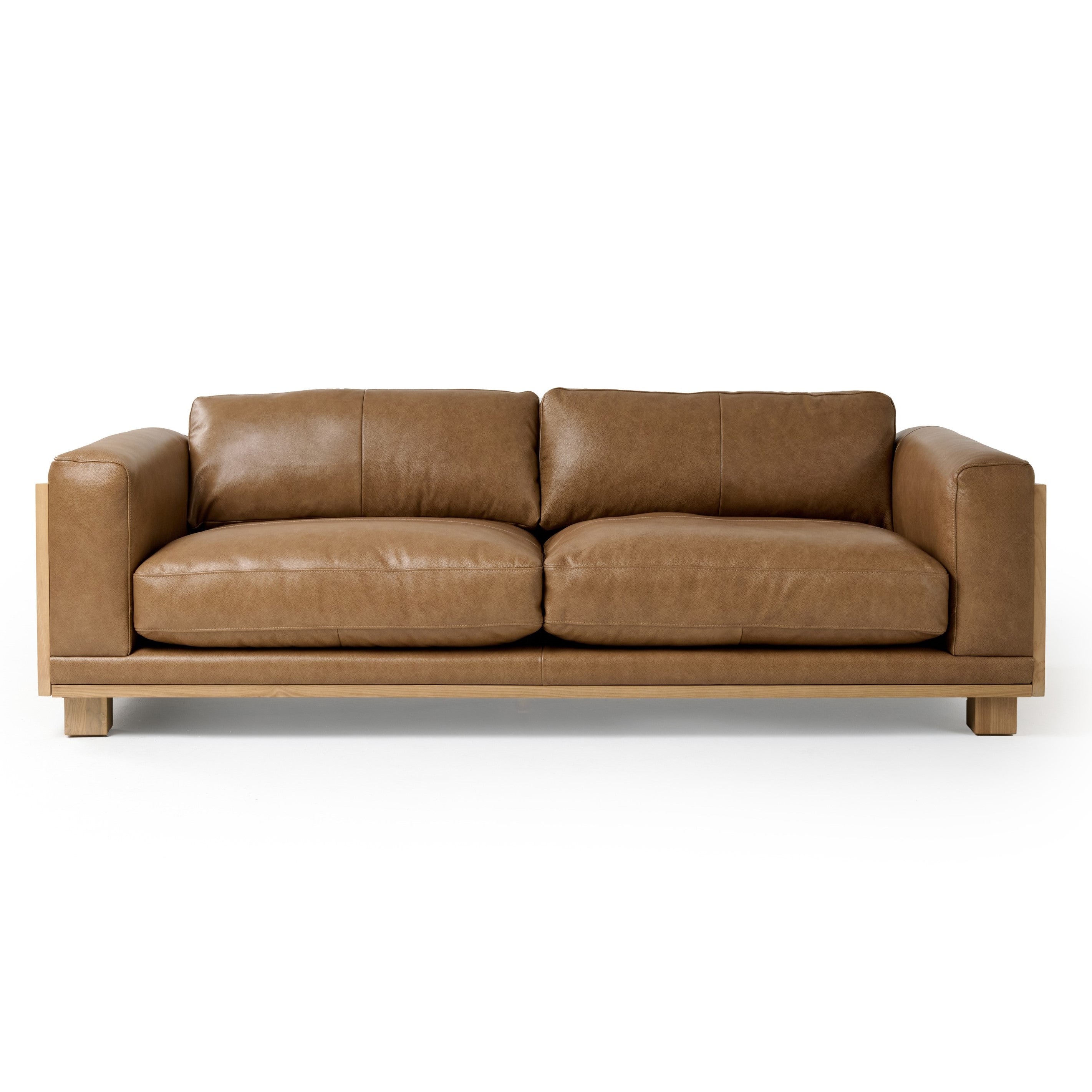 Danson Modern Leather and Wicker Sofa