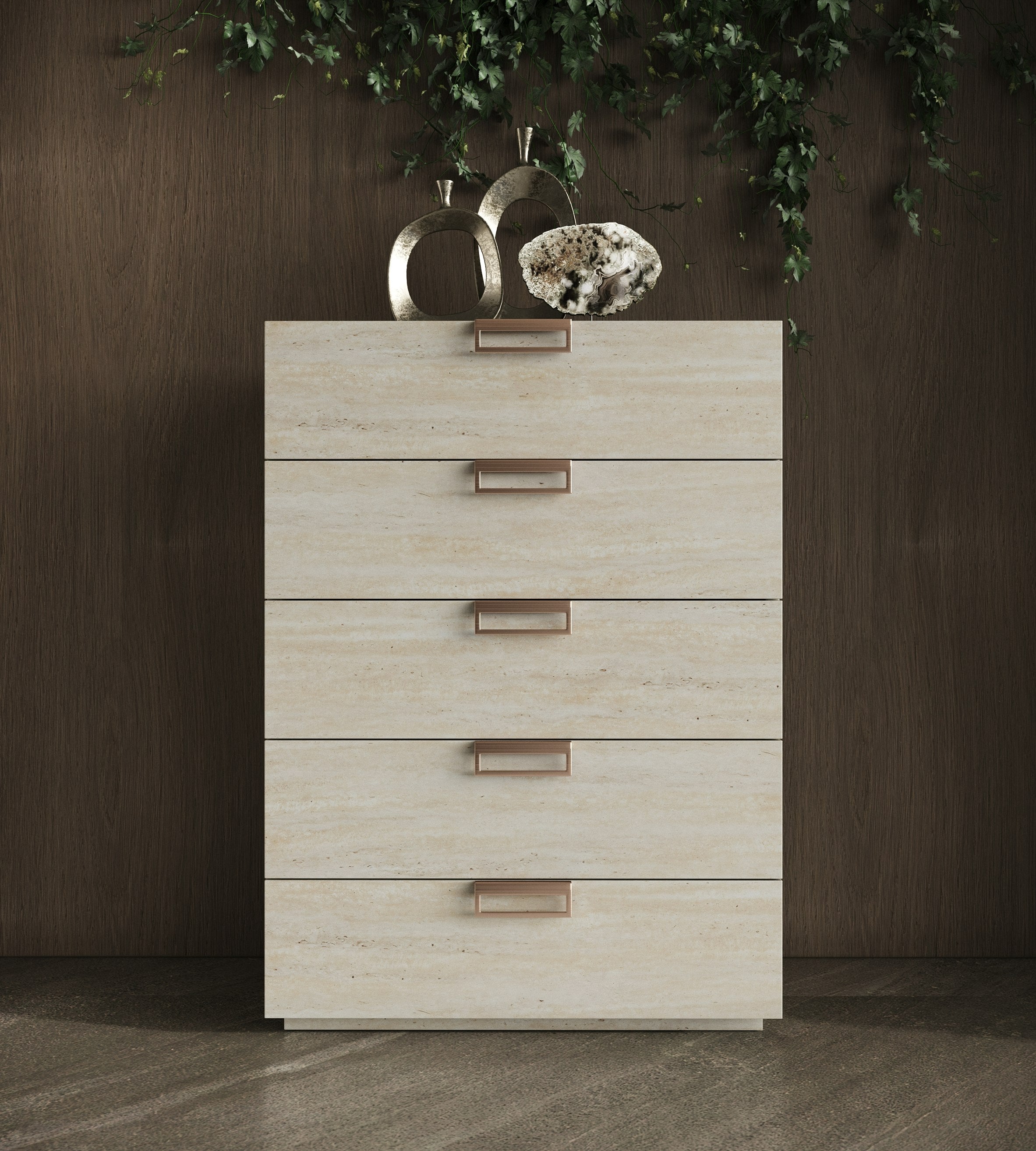 Lago Modern Faux Travertine Chest