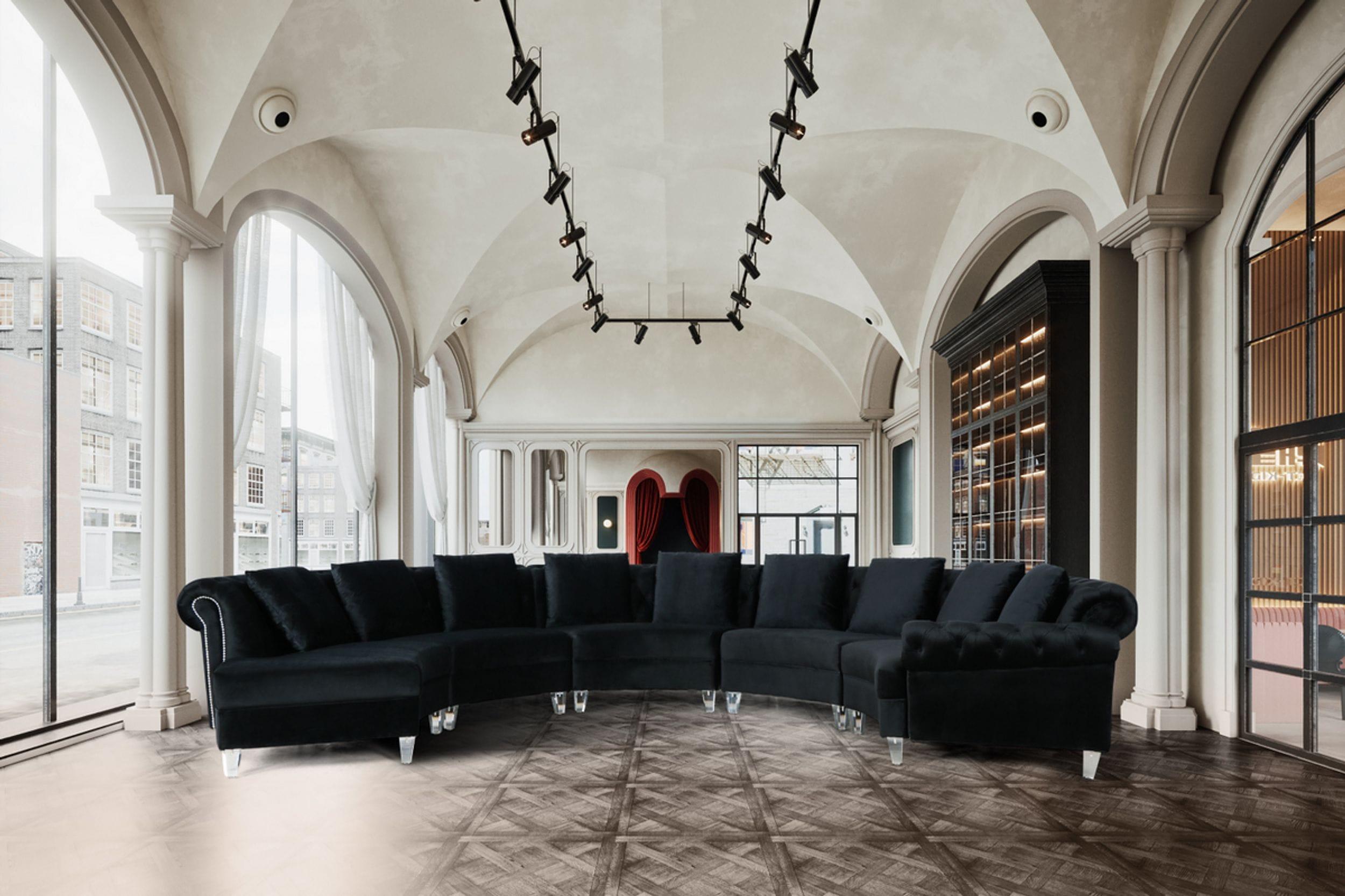 Divani Casa Darla Modern Velvet Circular Sectional Sofa