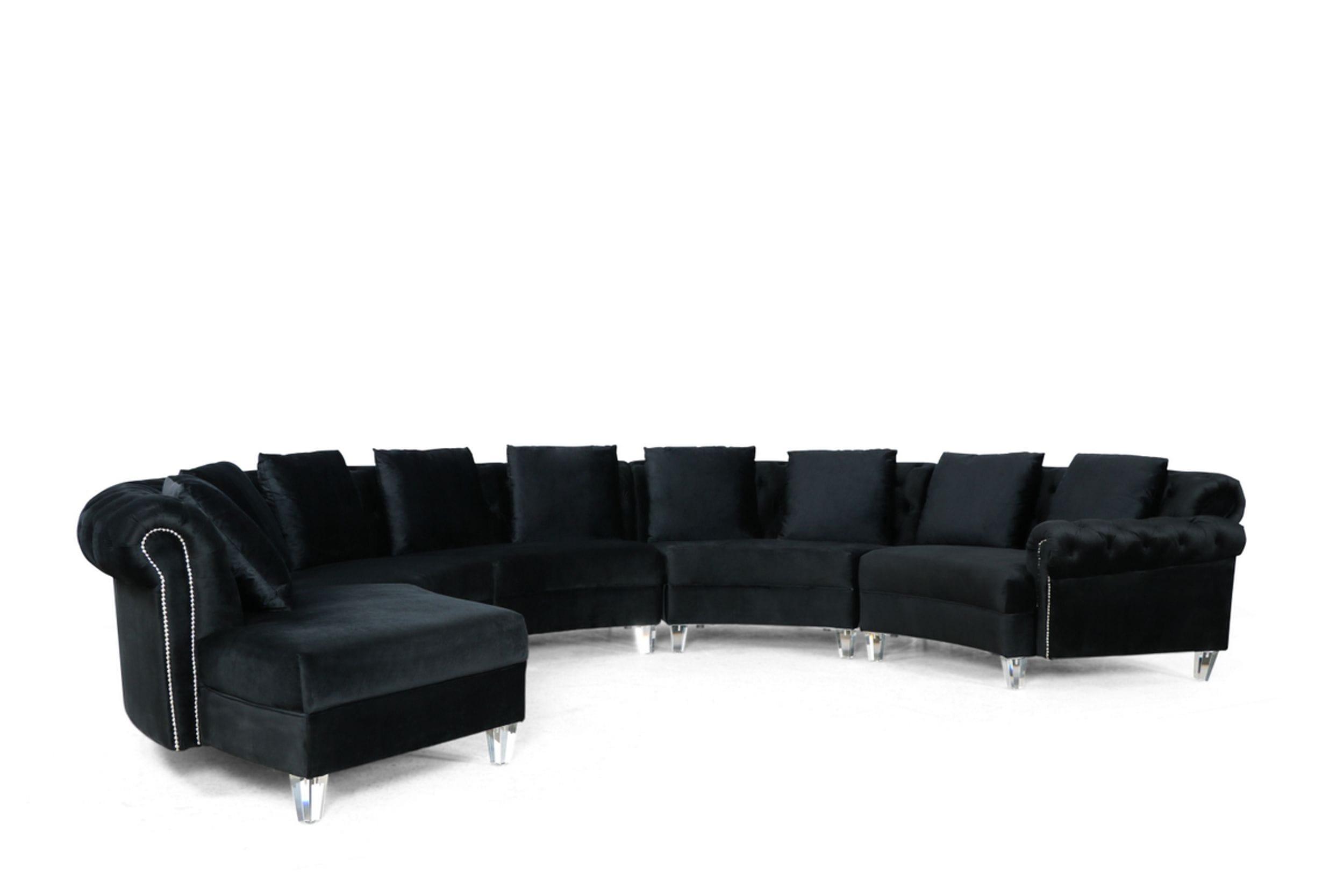 Divani Casa Darla Modern Velvet Circular Sectional Sofa