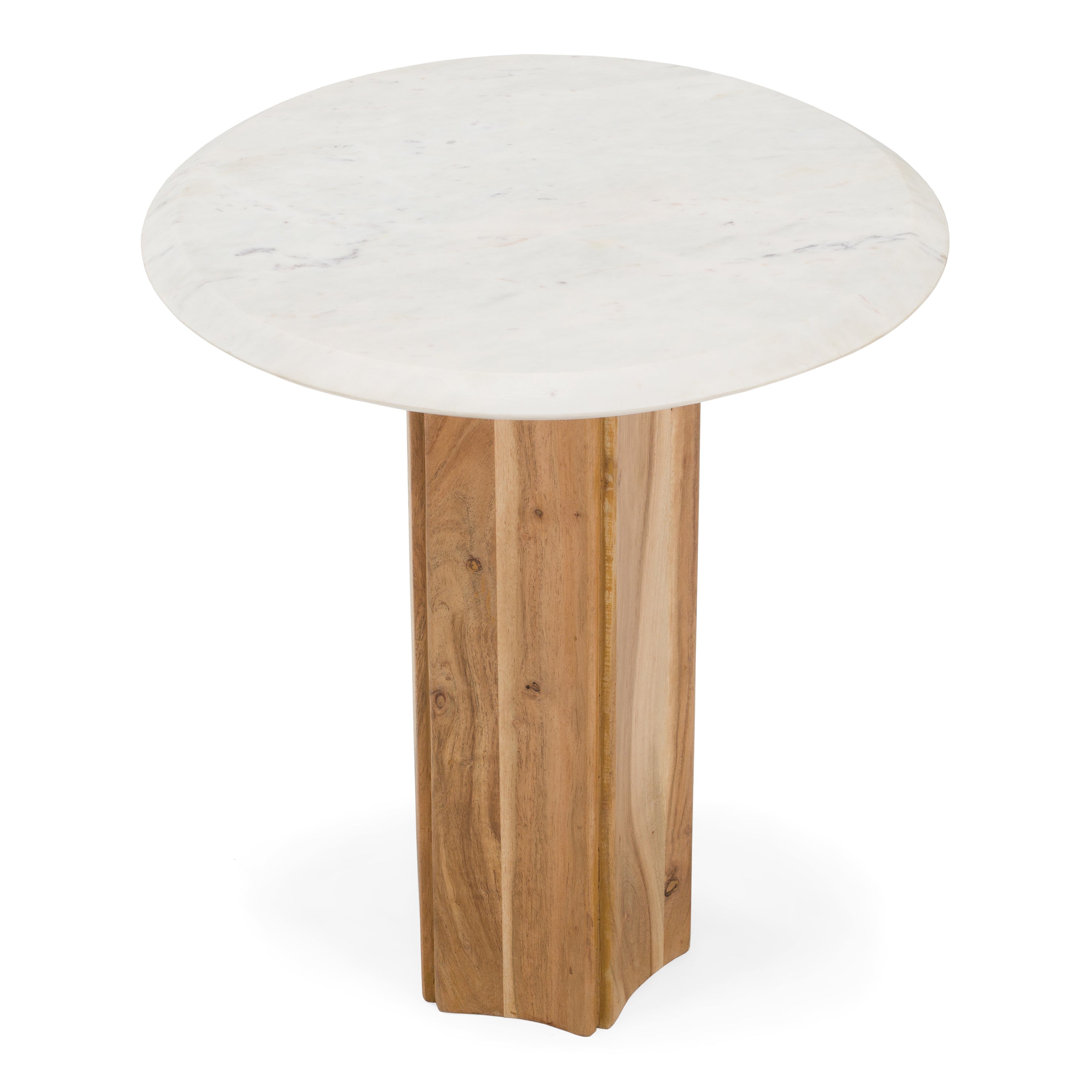 Dillinger Modern Marble and Mango Wood End Table